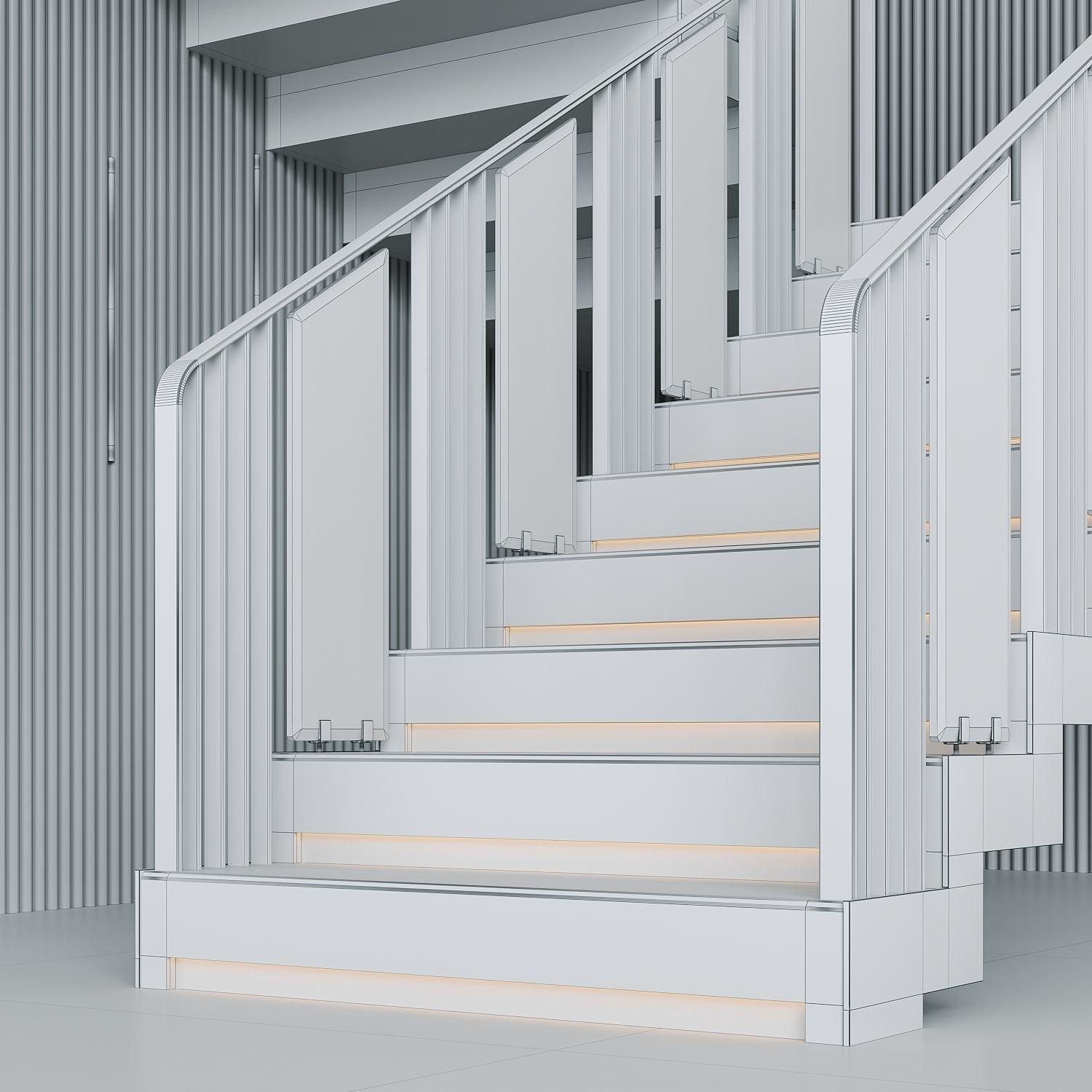 Modern luxury staircase 2 3D model_3