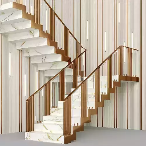 Modern luxury staircase 2 3D model