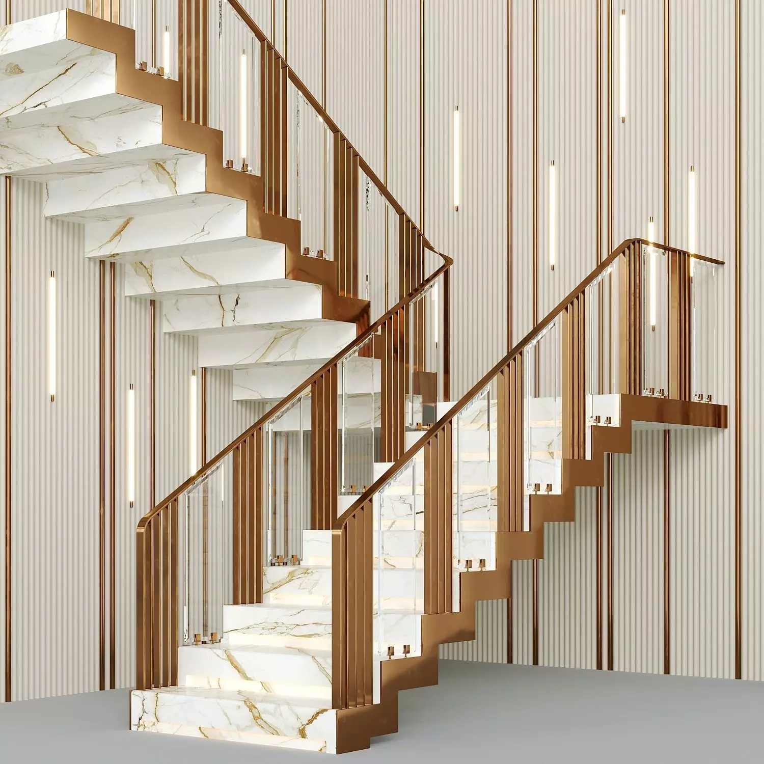 Modern luxury staircase 2 3D model_0
