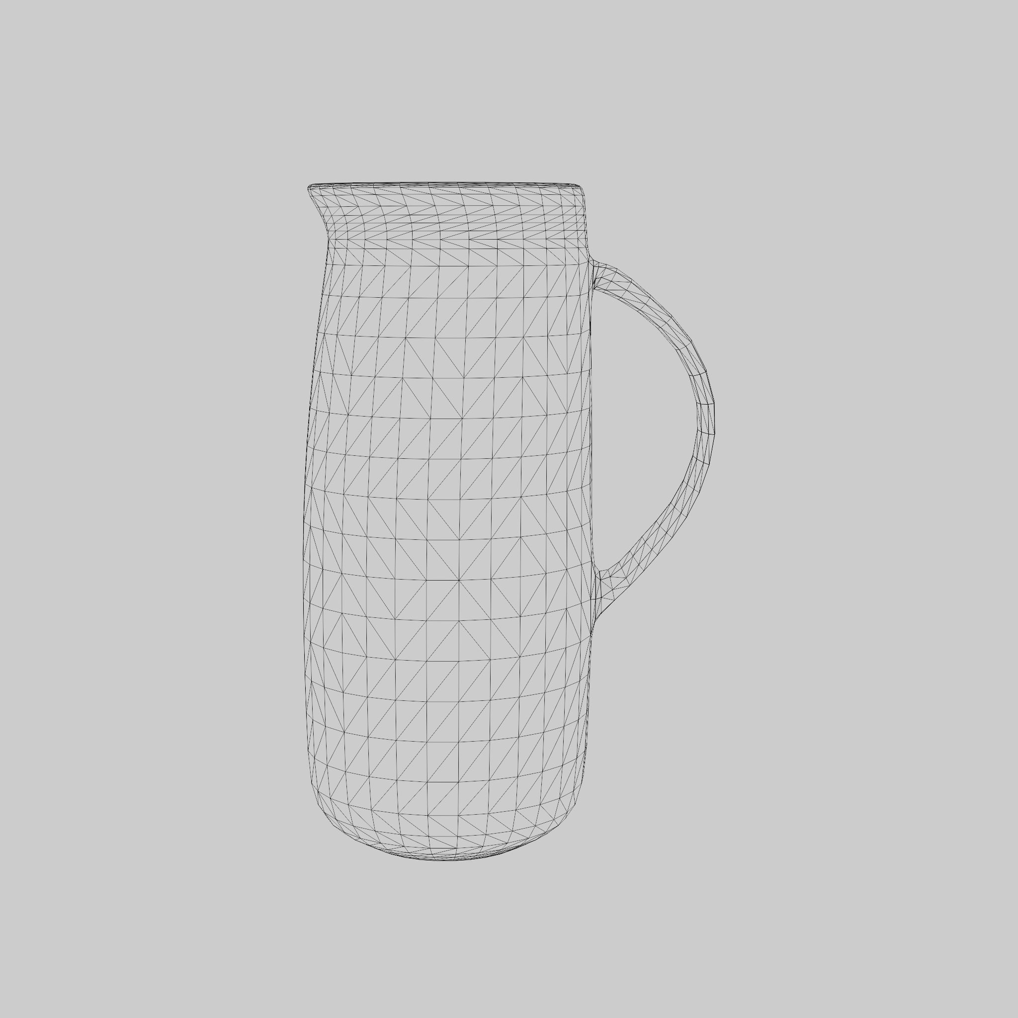 3D Model of a Glazed ceramic jug with a spout Low-poly 3D model_8