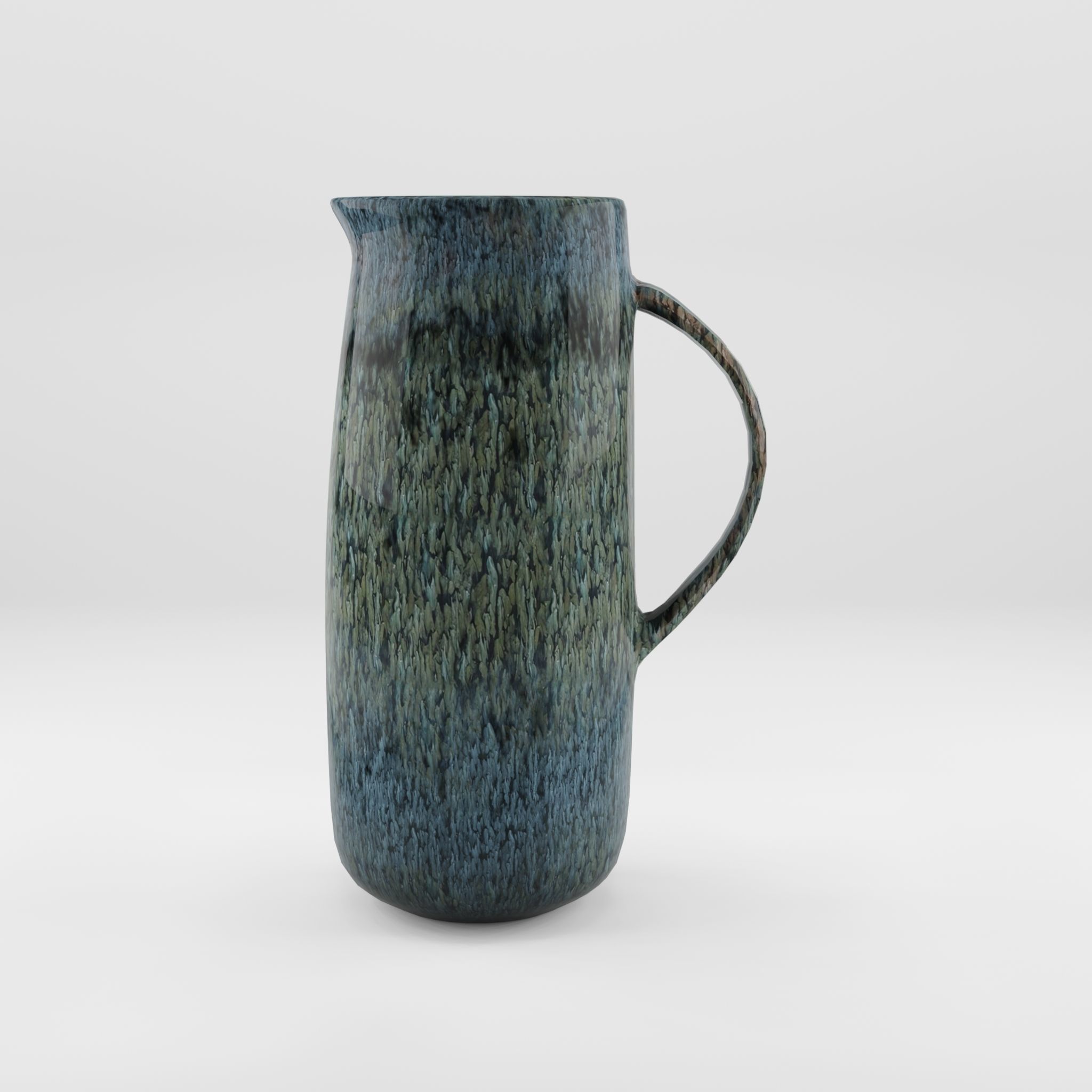 3D Model of a Glazed ceramic jug with a spout Low-poly 3D model_3