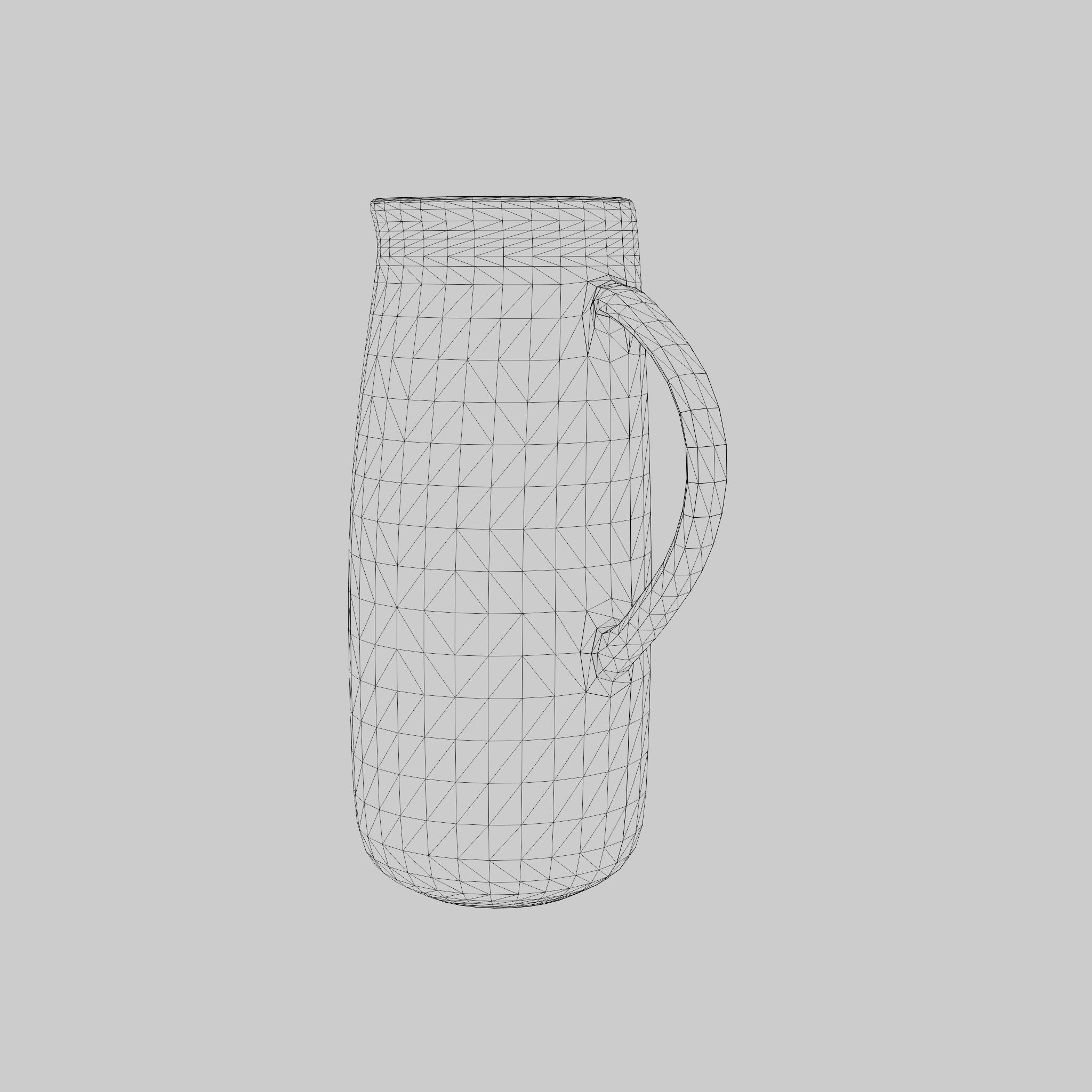 3D Model of a Glazed ceramic jug with a spout Low-poly 3D model_5