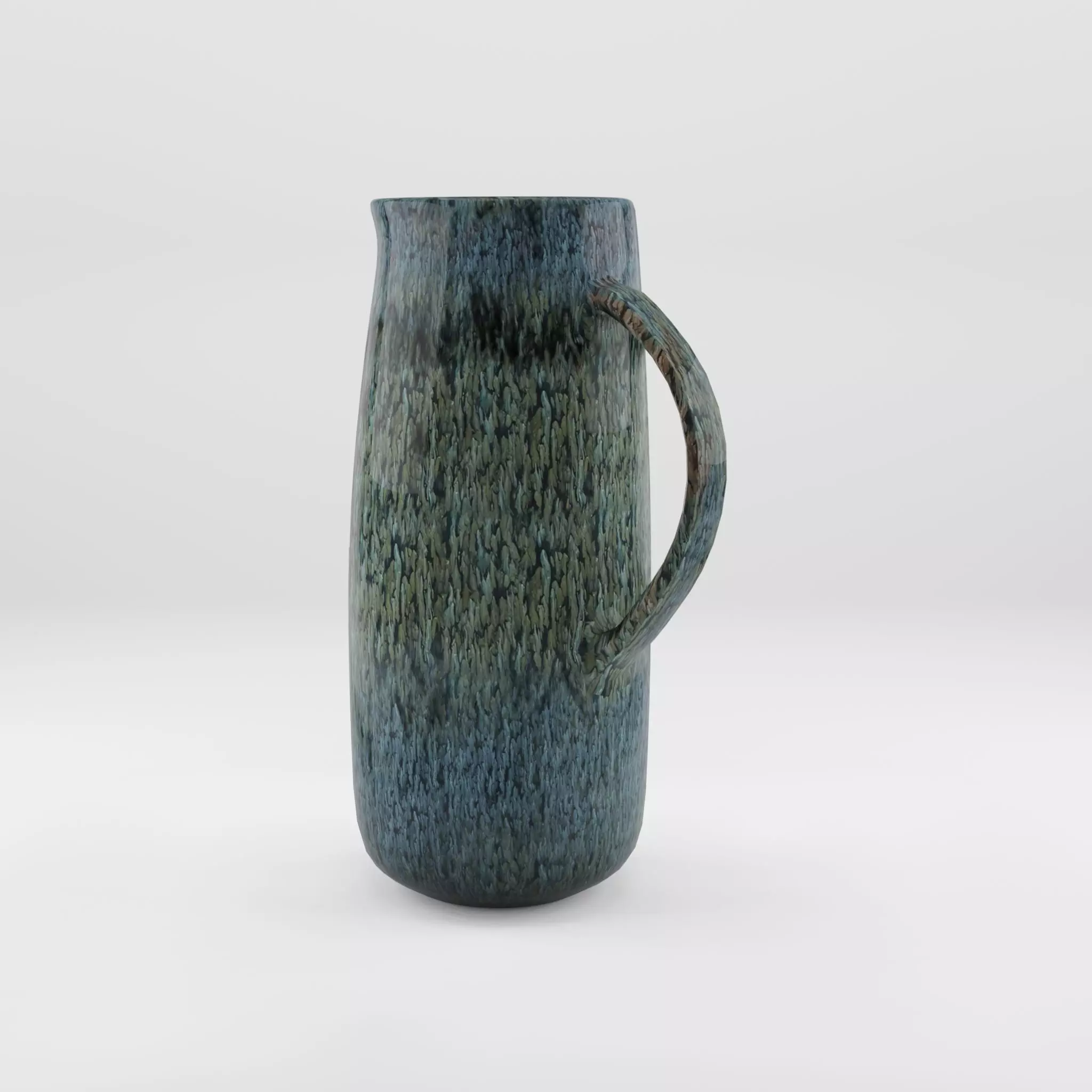 3D Model of a Glazed ceramic jug with a spout Low-poly 3D model_0