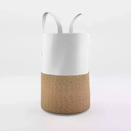 3D Model of a Laundry bag with a braided seagrass