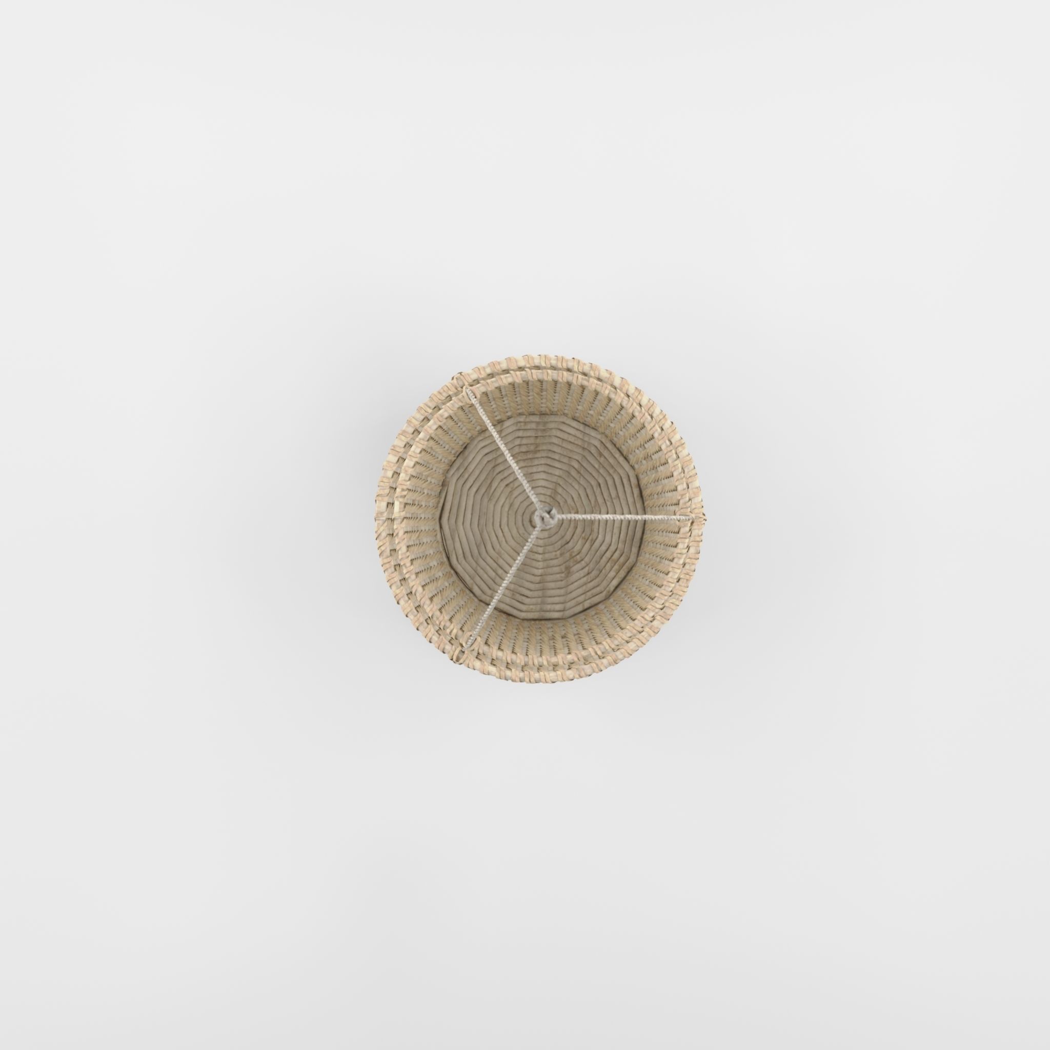 3D Model of a hanging rattan basket with two floors Low-poly 3D model_4