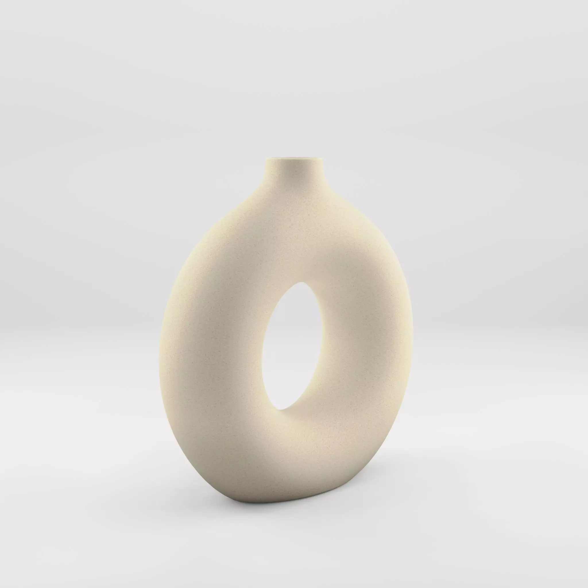 3D Model of a large-ring-shaped ceramic vase Low-poly 3D model_0