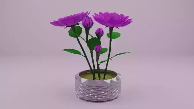 Flower tree Low-poly 3D model