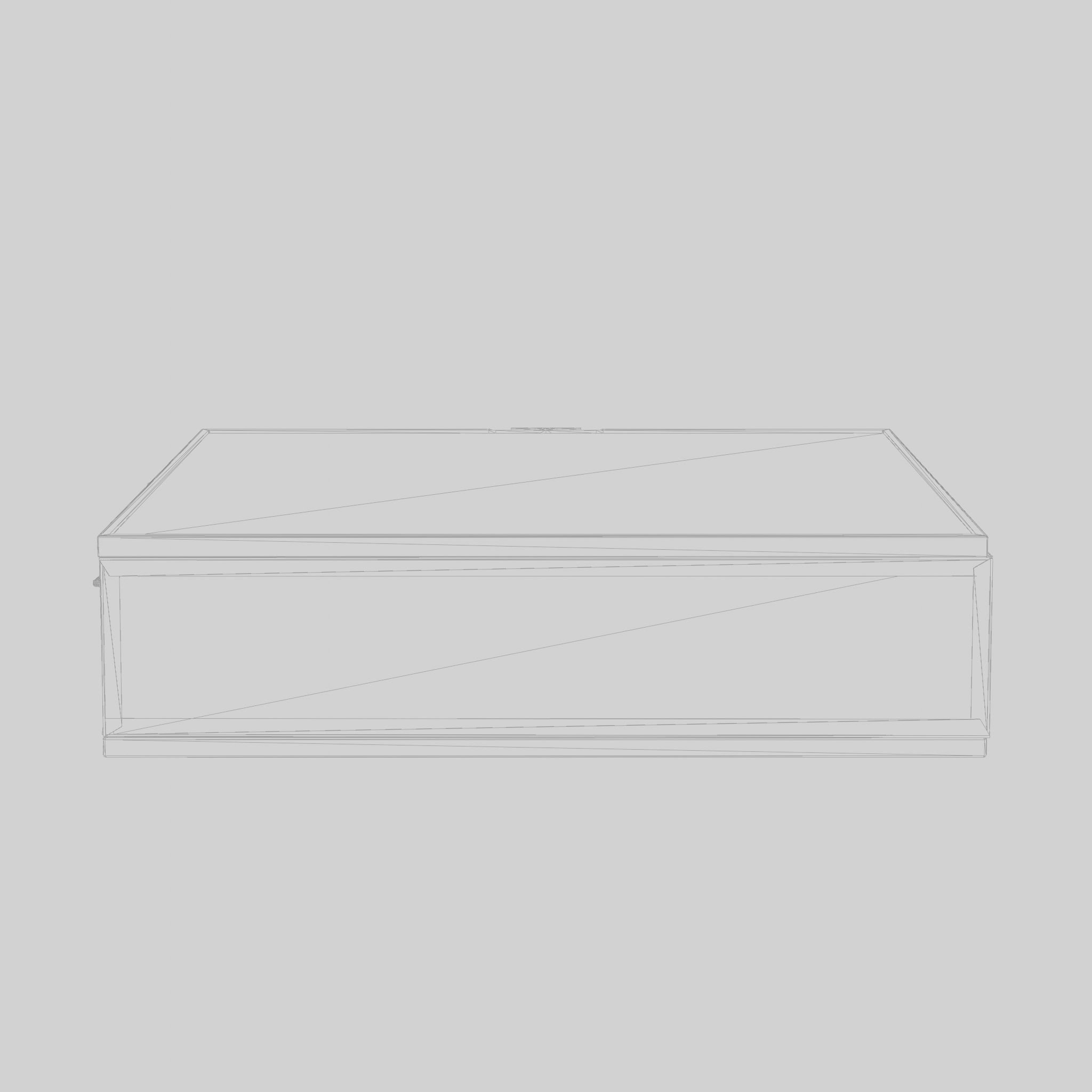 3D Model of a rectangular jewelry box in clear glass Low-poly 3D model_8