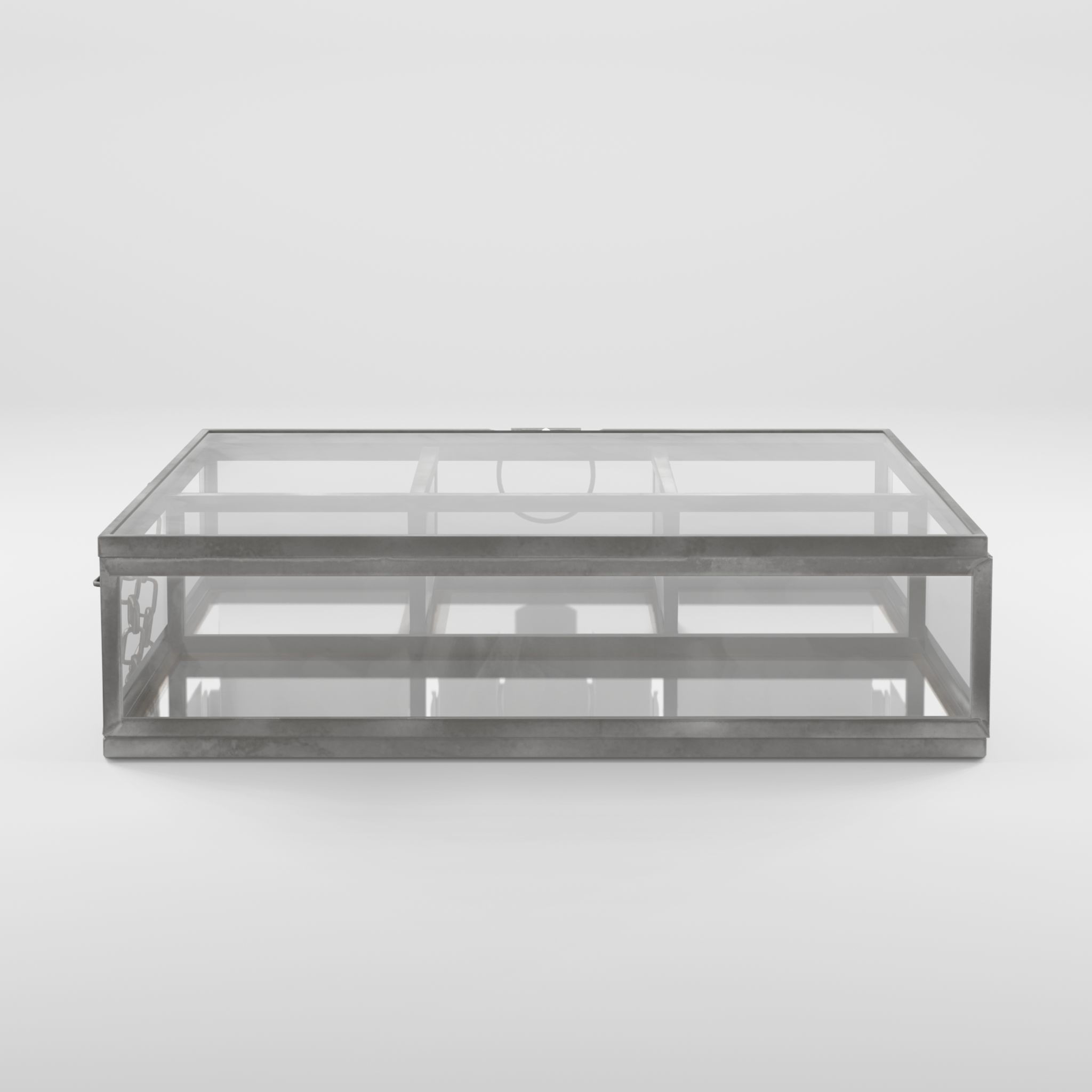 3D Model of a rectangular jewelry box in clear glass Low-poly 3D model_3