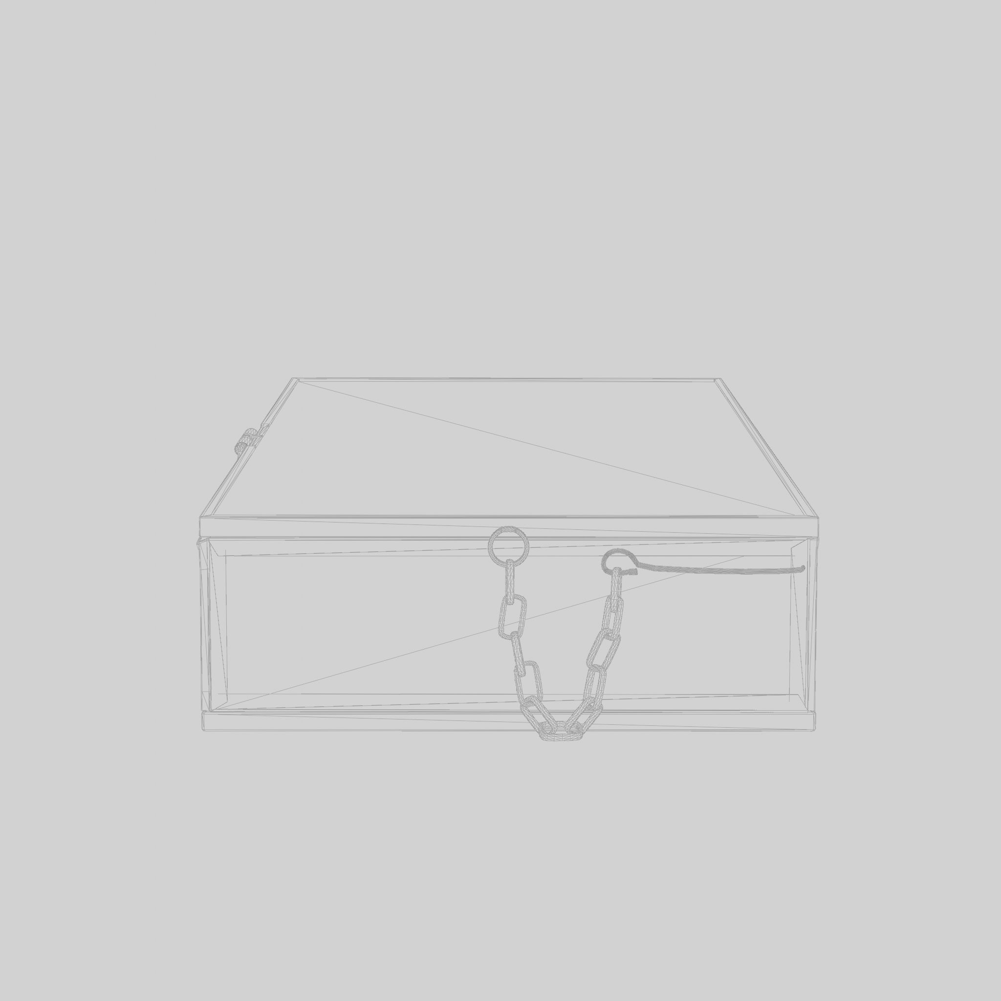 3D Model of a rectangular jewelry box in clear glass Low-poly 3D model_6