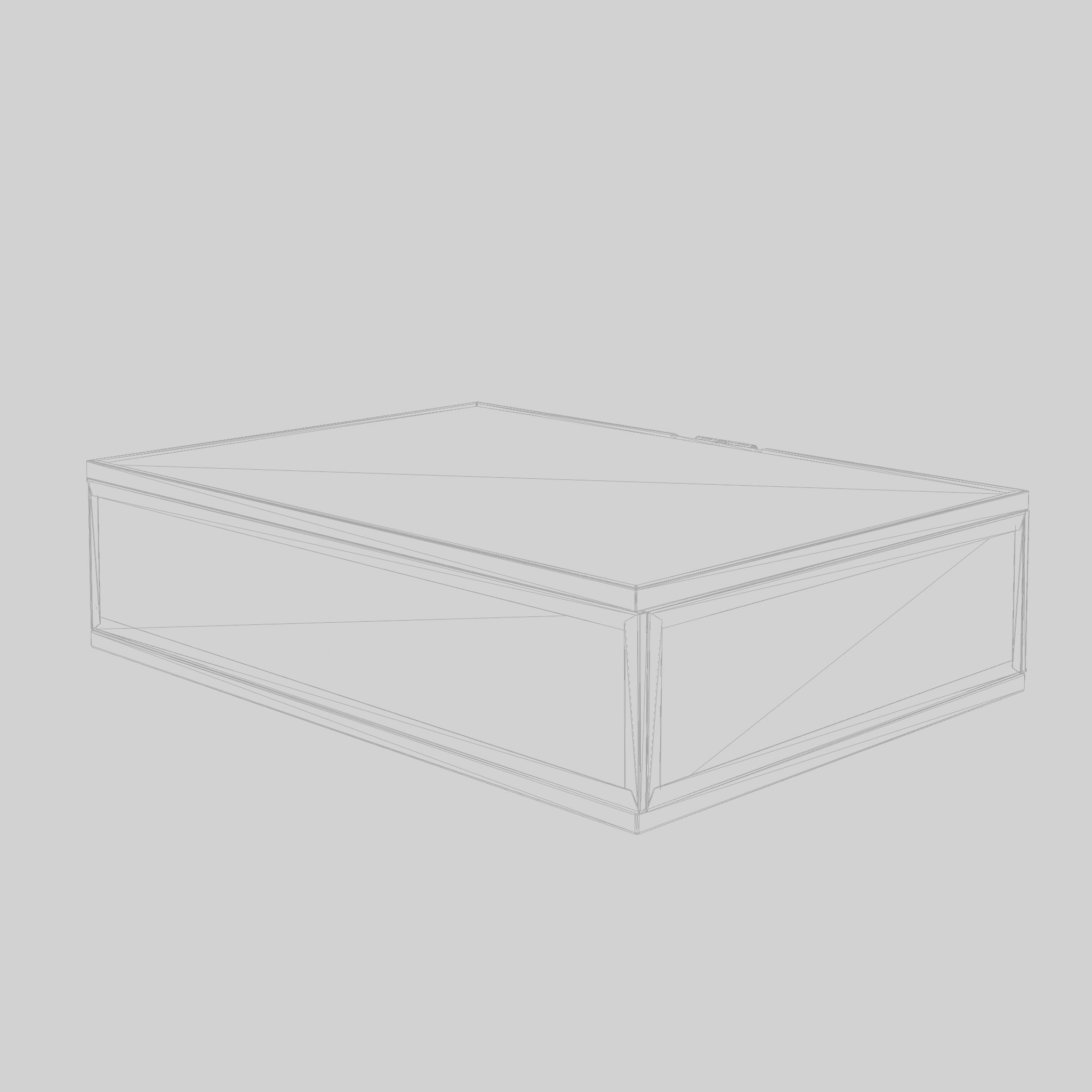 3D Model of a rectangular jewelry box in clear glass Low-poly 3D model_5