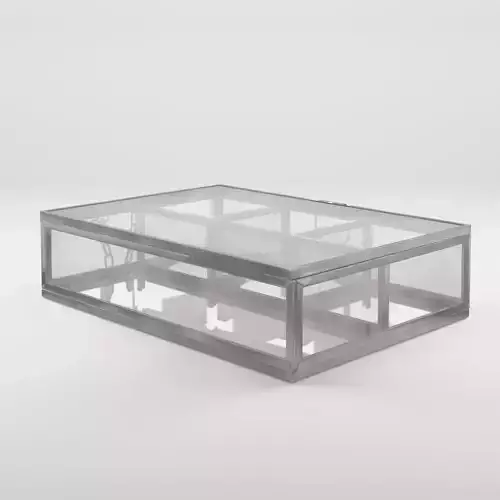 3D Model of a rectangular jewelry box in clear glass