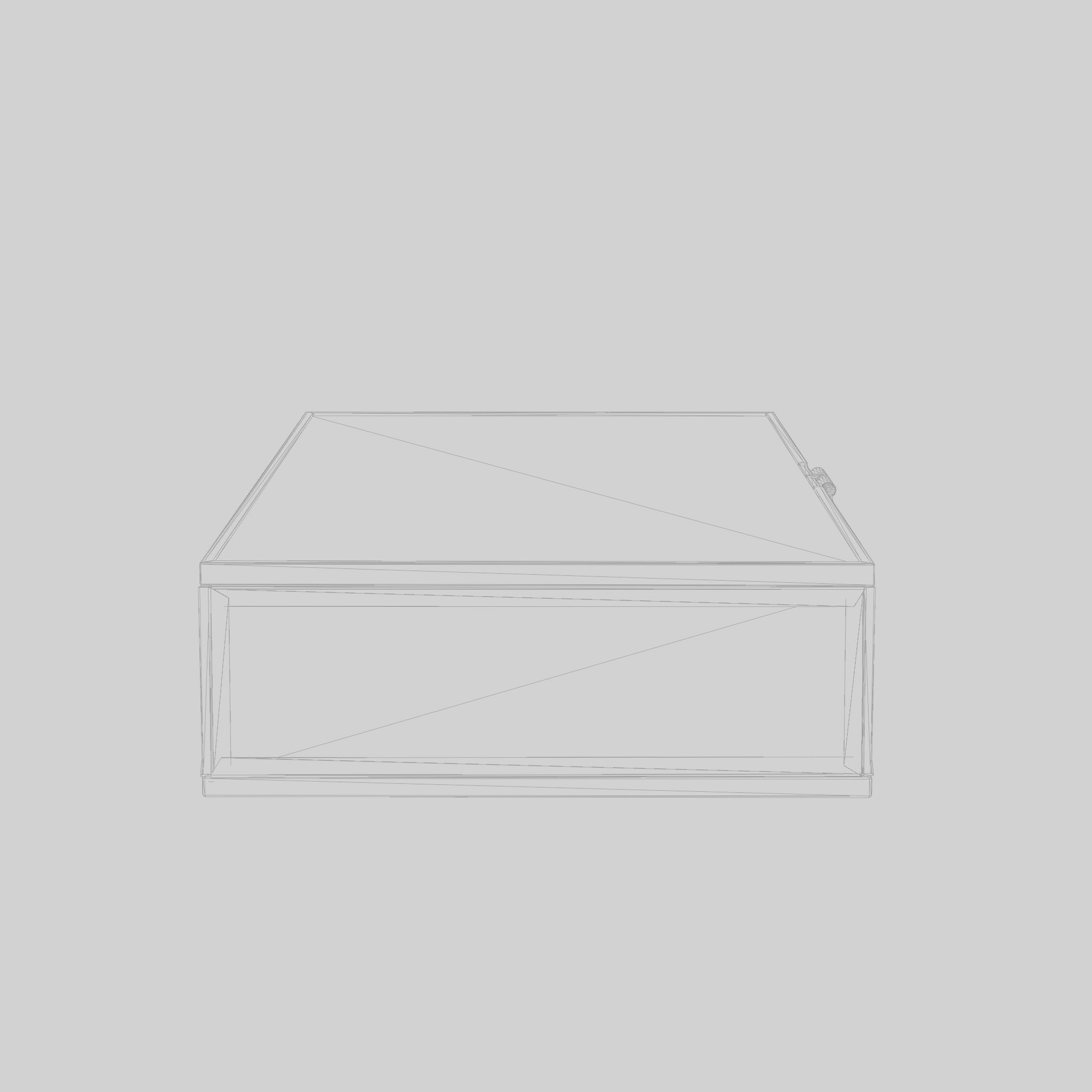 3D Model of a rectangular jewelry box in clear glass Low-poly 3D model_7