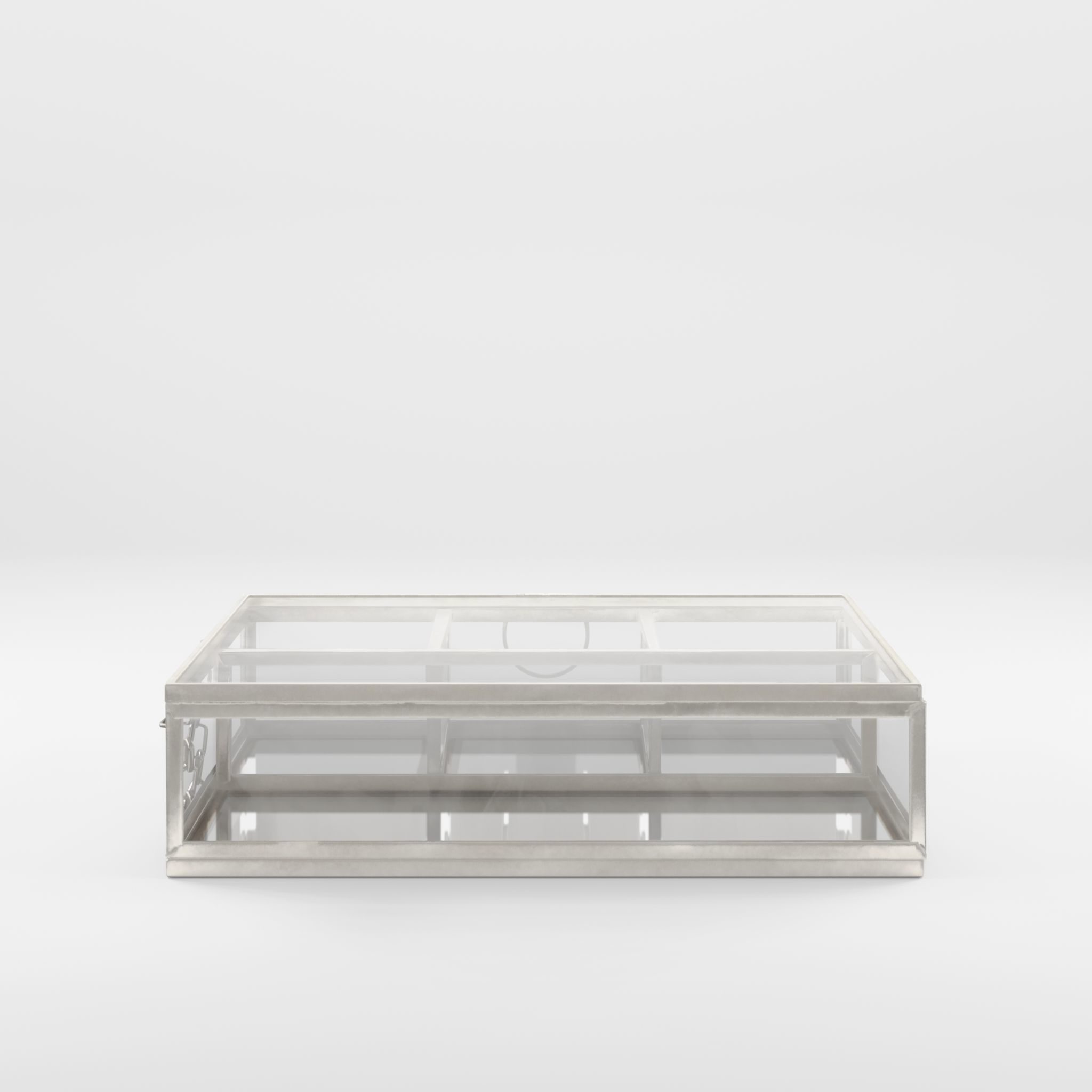 3D Model of a rectangular jewelry box in clear glass Low-poly 3D model_2