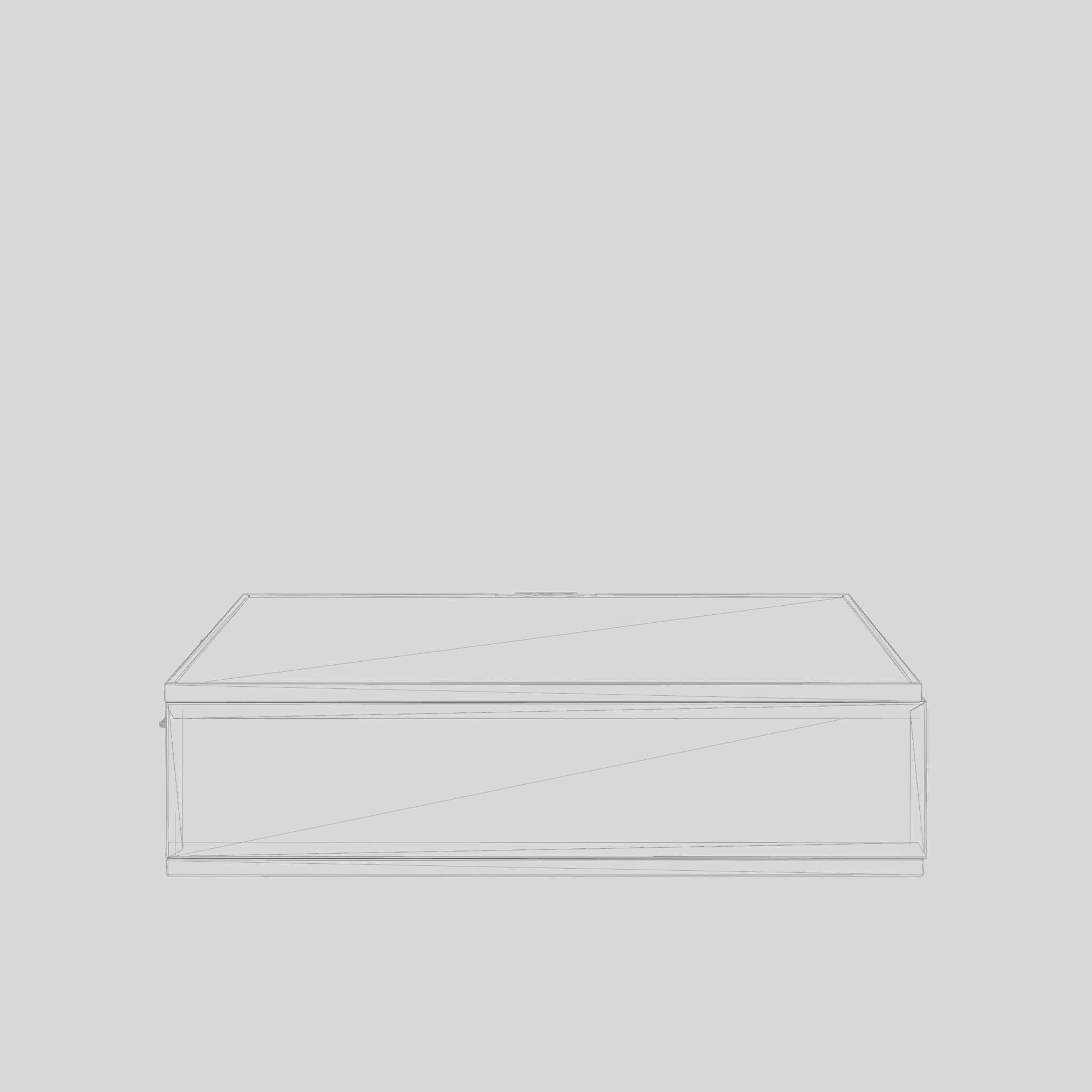 3D Model of a rectangular jewelry box in clear glass Low-poly 3D model_7