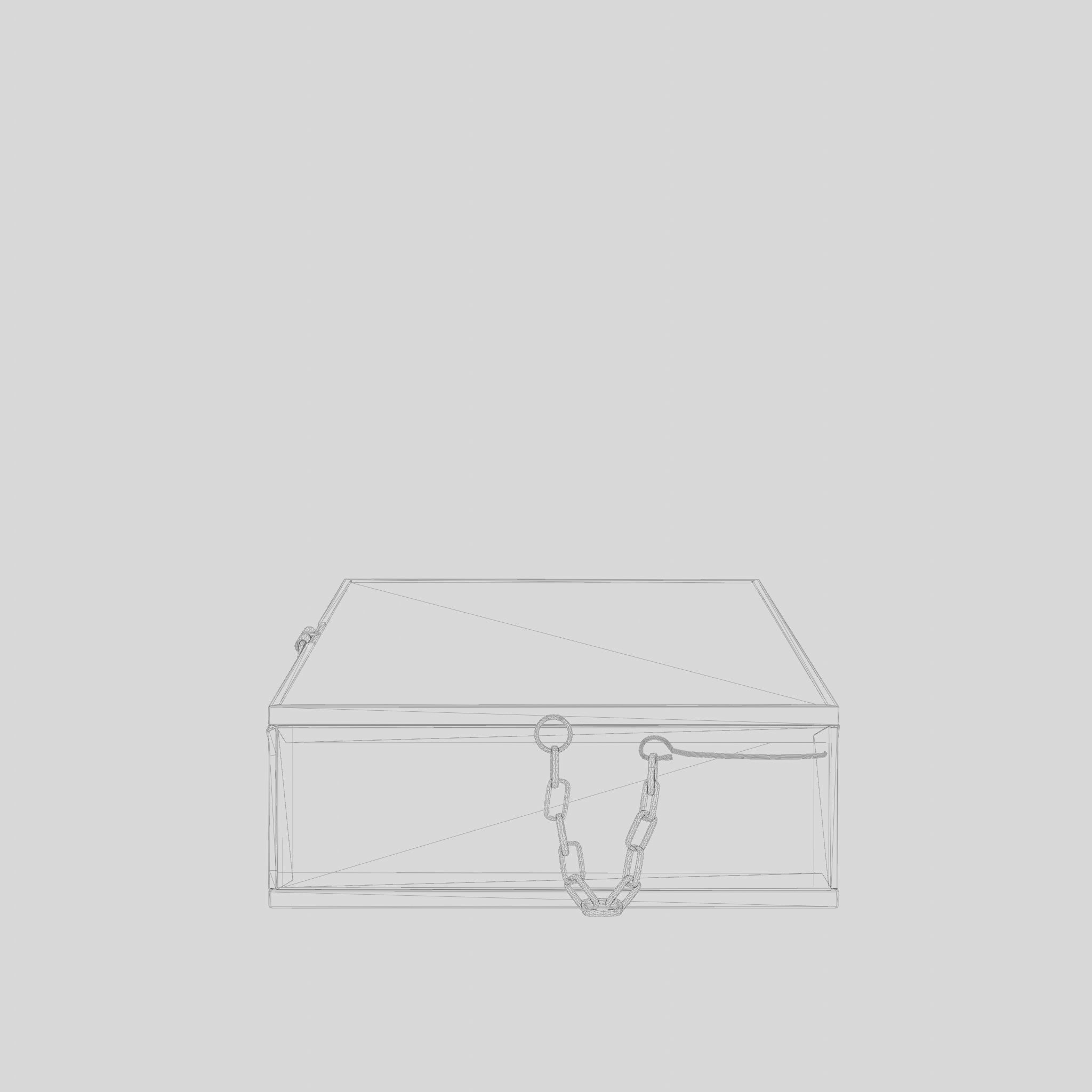 3D Model of a rectangular jewelry box in clear glass Low-poly 3D model_8