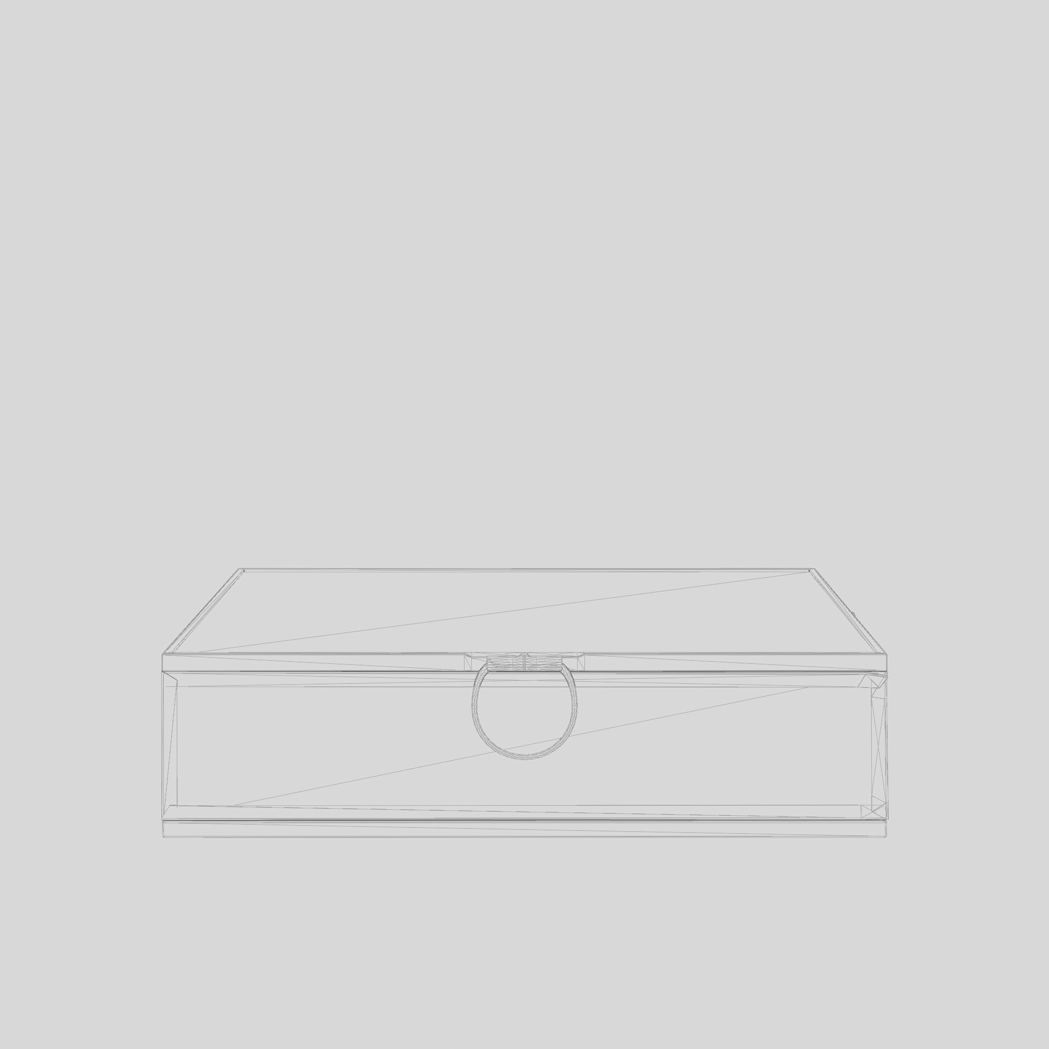3D Model of a rectangular jewelry box in clear glass Low-poly 3D model_6