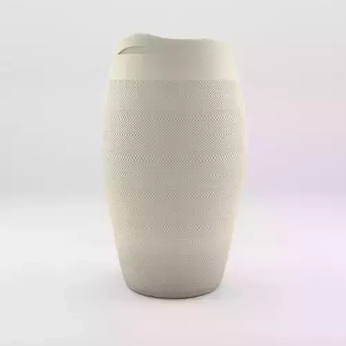3D Model of a jute laundry basket with double handles