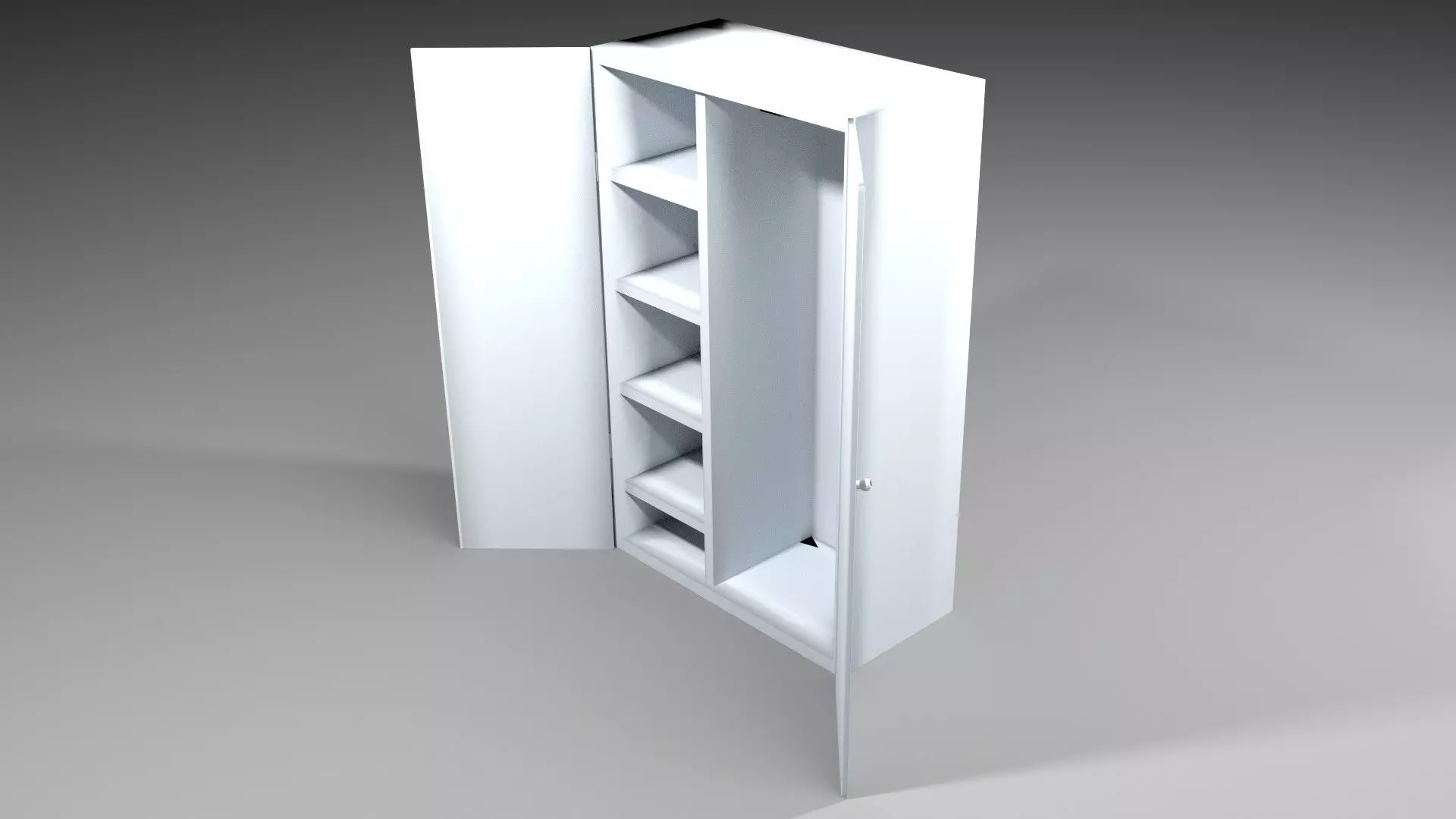 Wardrobe 1 cabinet with shelves and drawers 3D model_0