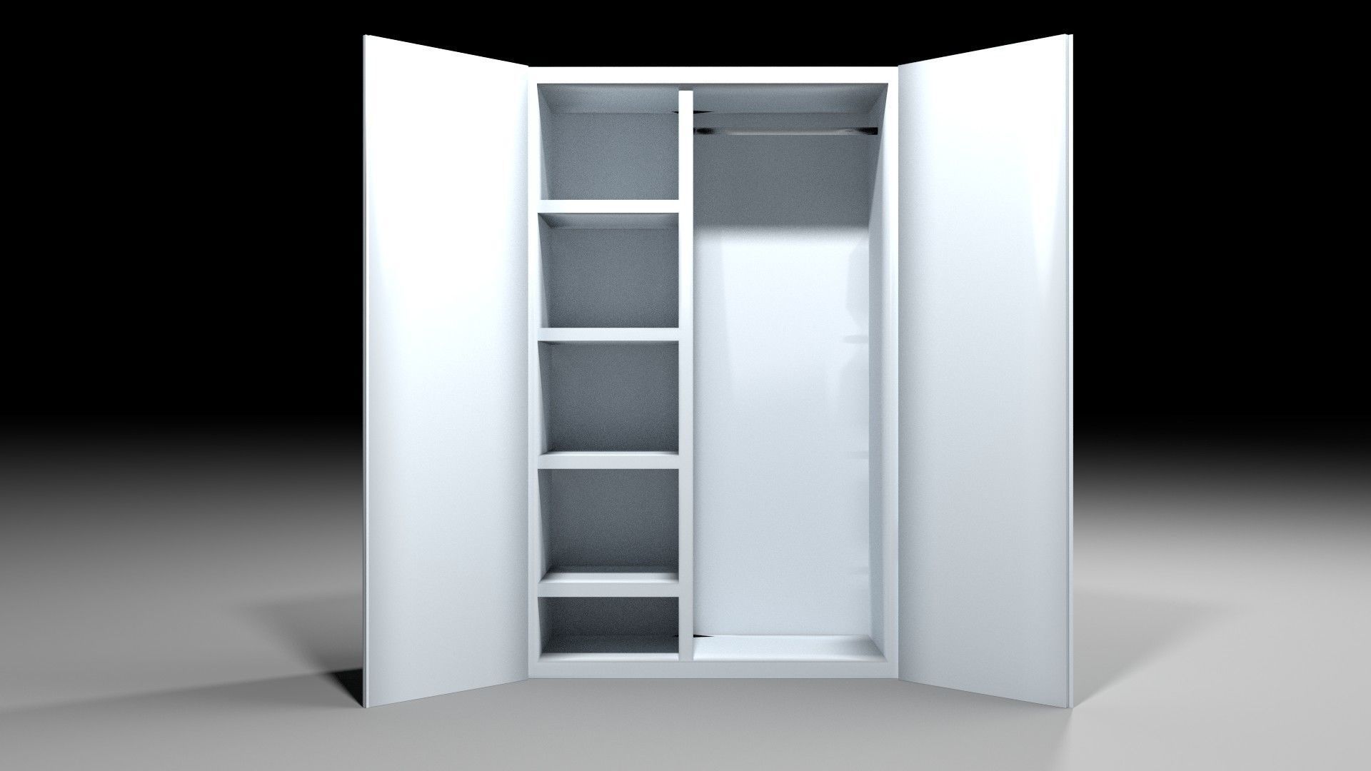 Wardrobe 1 cabinet with shelves and drawers 3D model_1