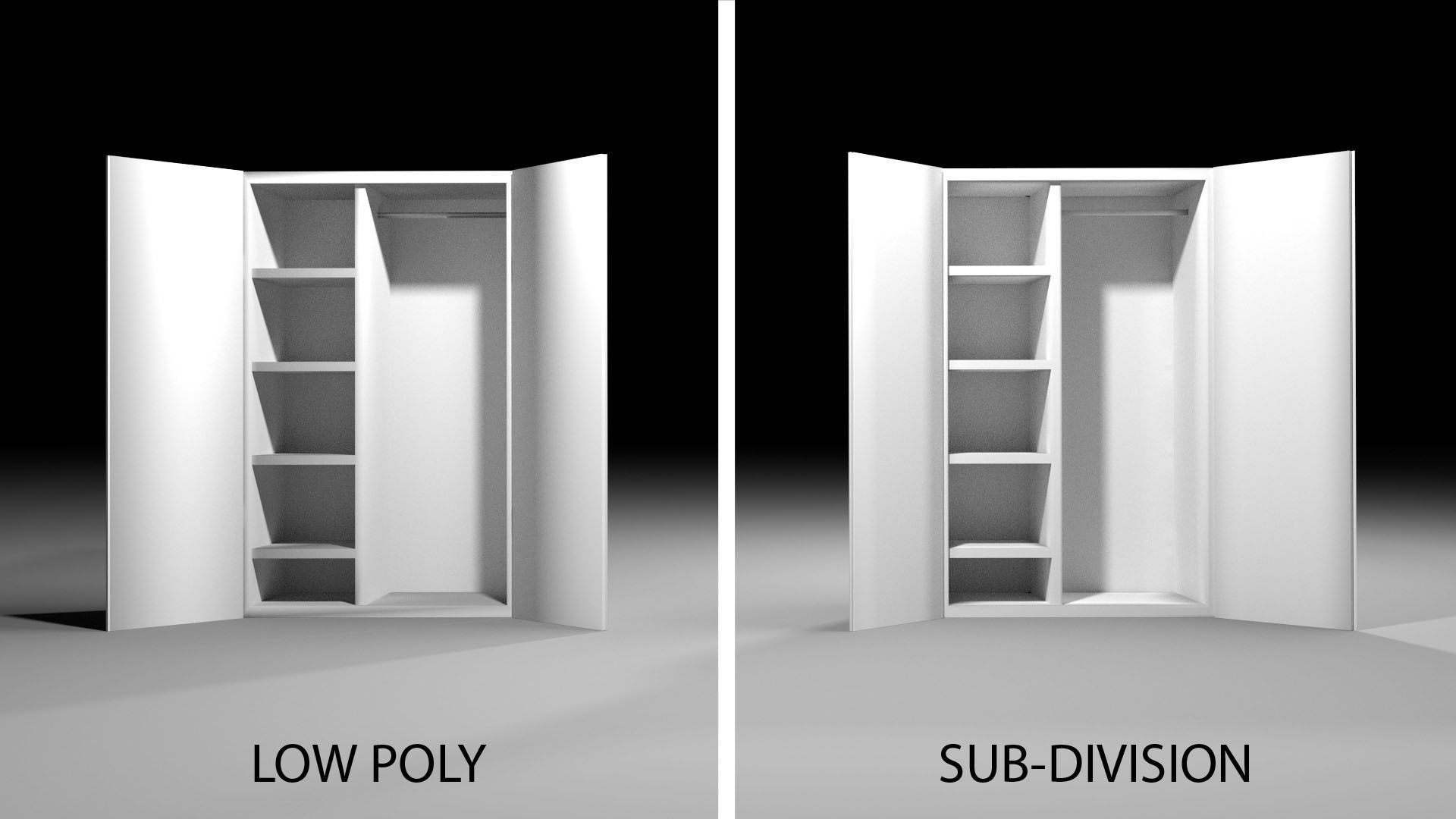 Wardrobe 1 cabinet with shelves and drawers 3D model_4
