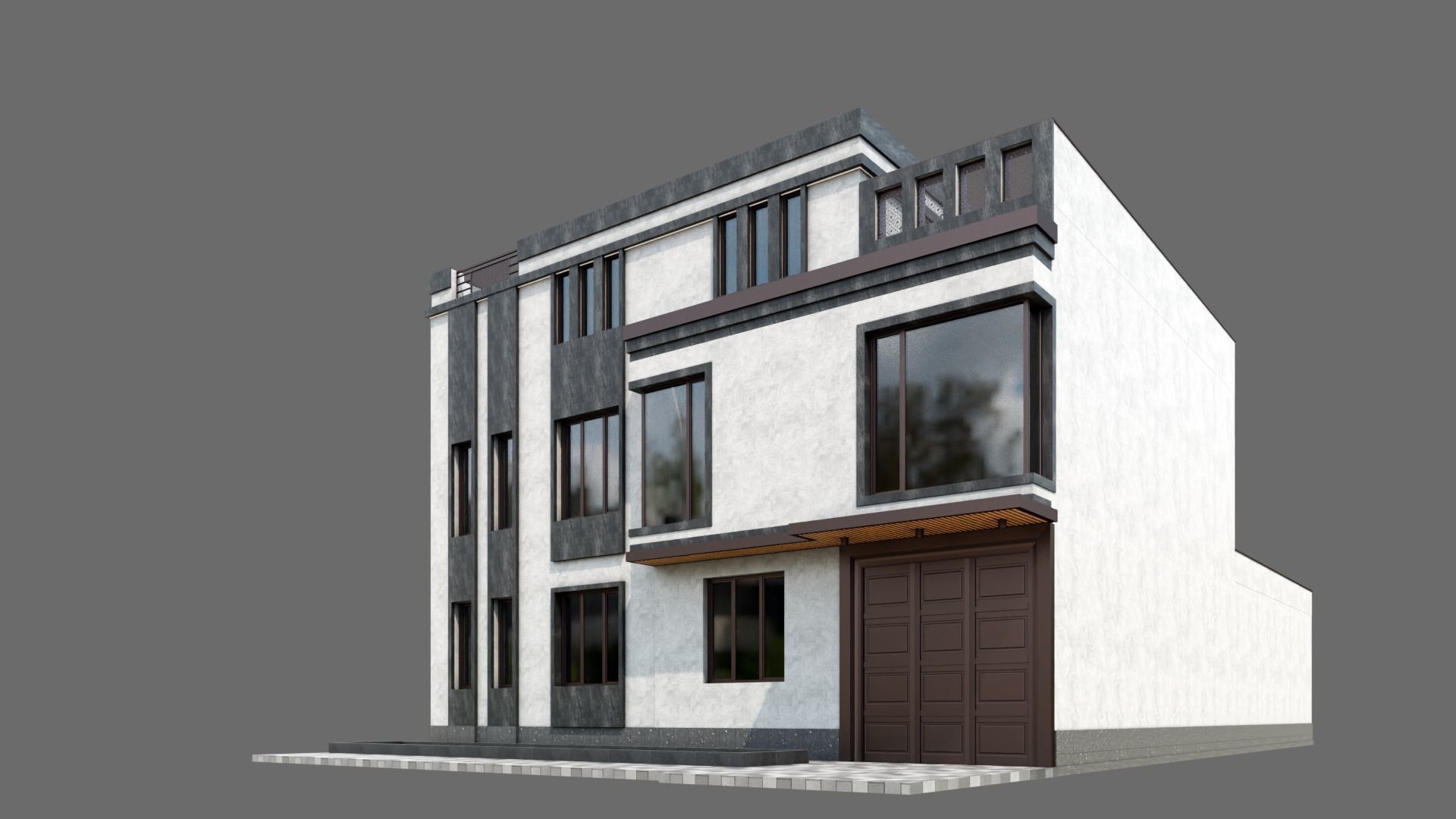 Modern House ID032 3D model_2
