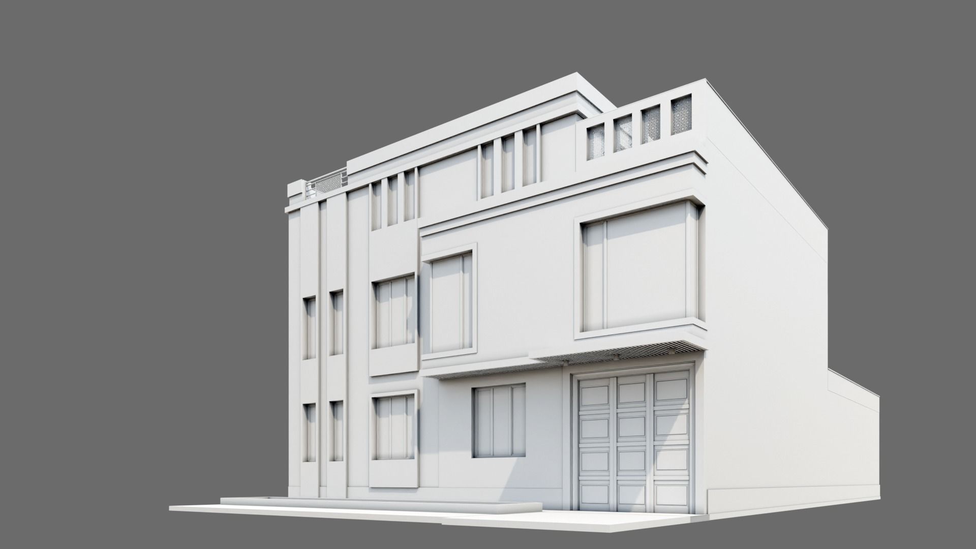 Modern House ID032 3D model_3