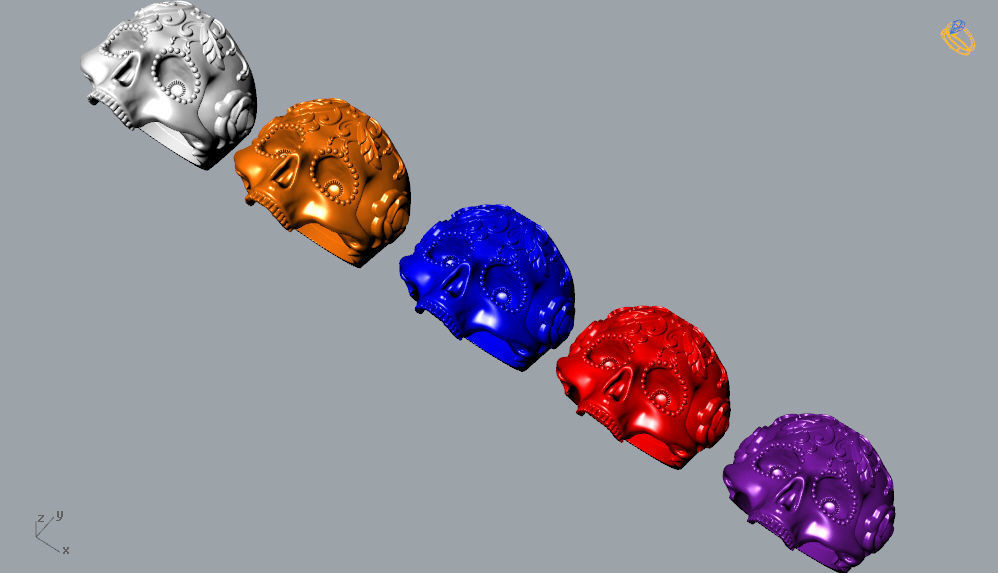 calavera skull ring NO3 3D print model_15