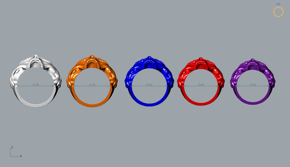 calavera skull ring NO3 3D print model_13