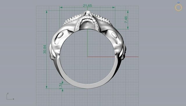 calavera skull ring NO3 3D print model_9