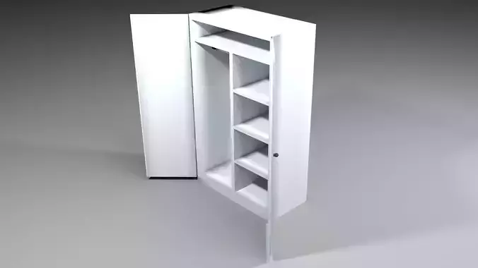 Wardrobe 3 open cabinet with shelves
