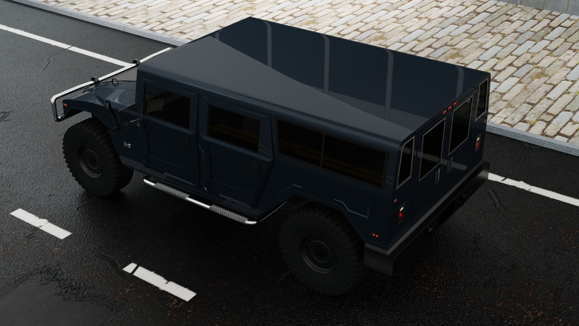 HUMMER H1 SUV READY FOR SUBDIVISION 3D model_15