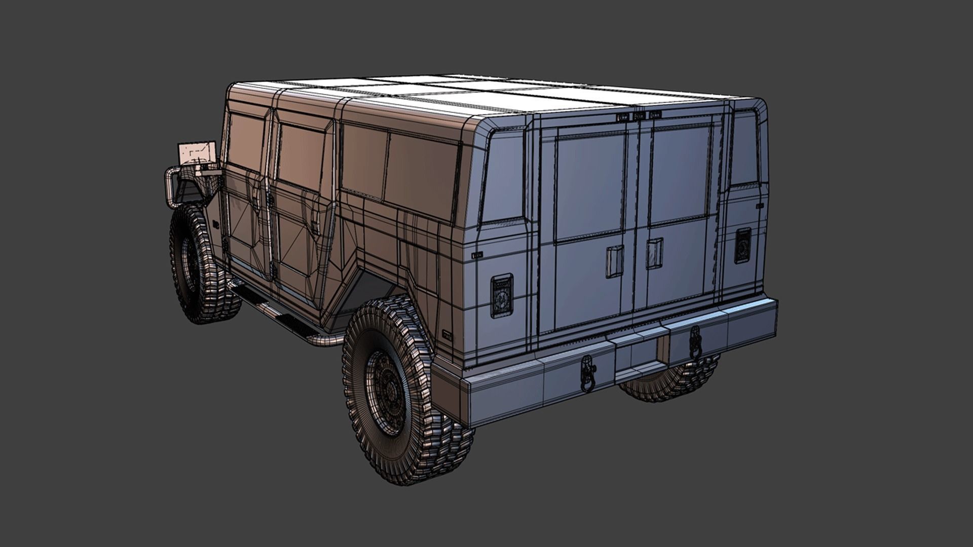 HUMMER H1 SUV READY FOR SUBDIVISION 3D model_17