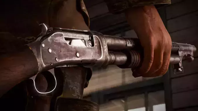 M1897 Trenchgun Low-poly 3D model