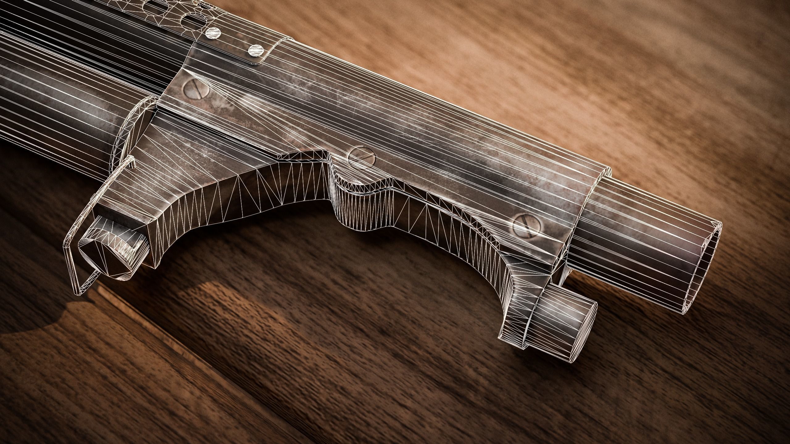 M1897 Trenchgun Low-poly 3D model_5