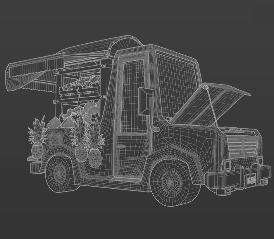 Cartoon Pickup Truck 3D model_7