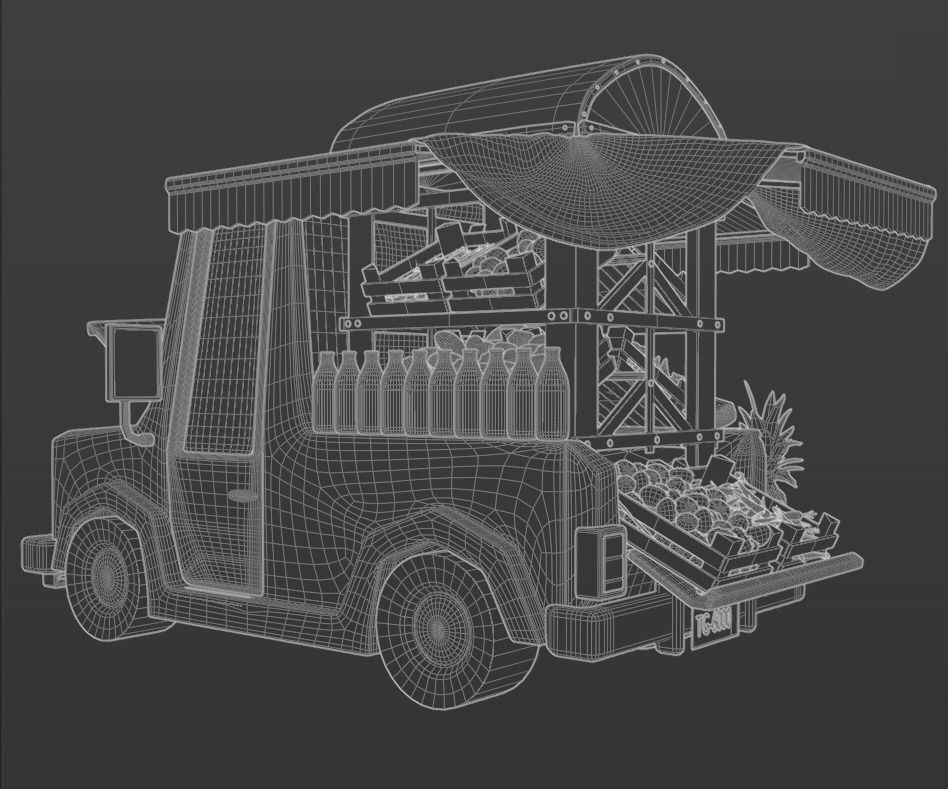 Cartoon Pickup Truck 3D model_9