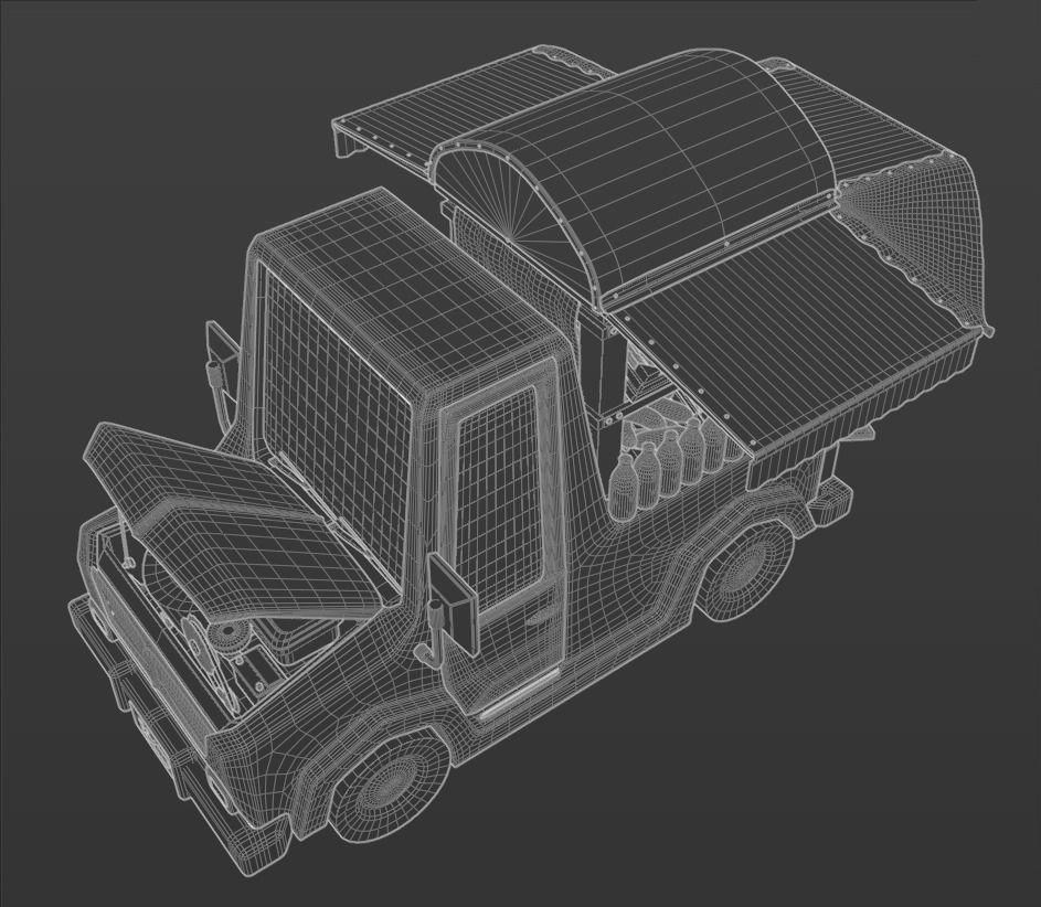 Cartoon Pickup Truck 3D model_10