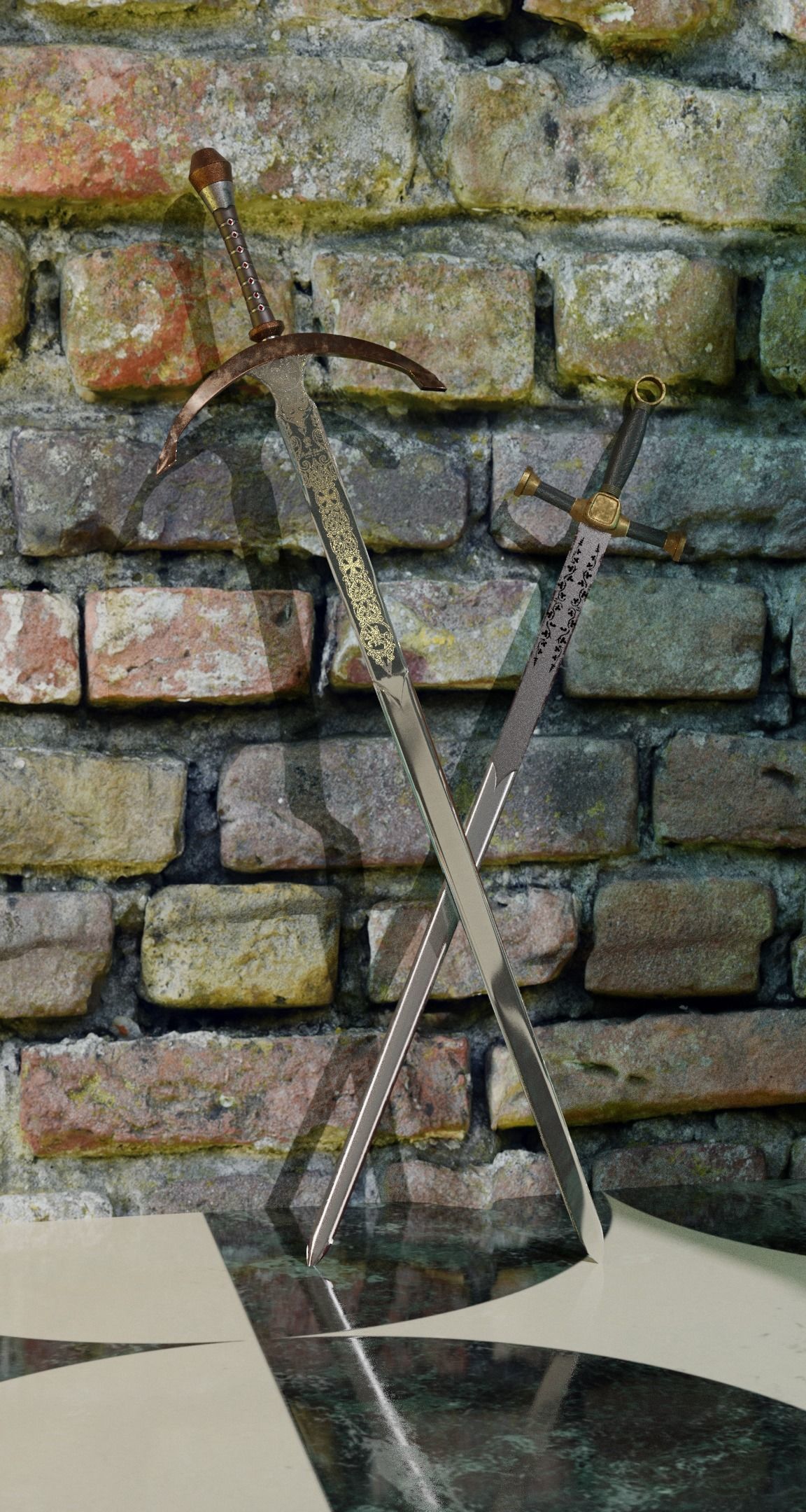 Twin Swords 3D model_1