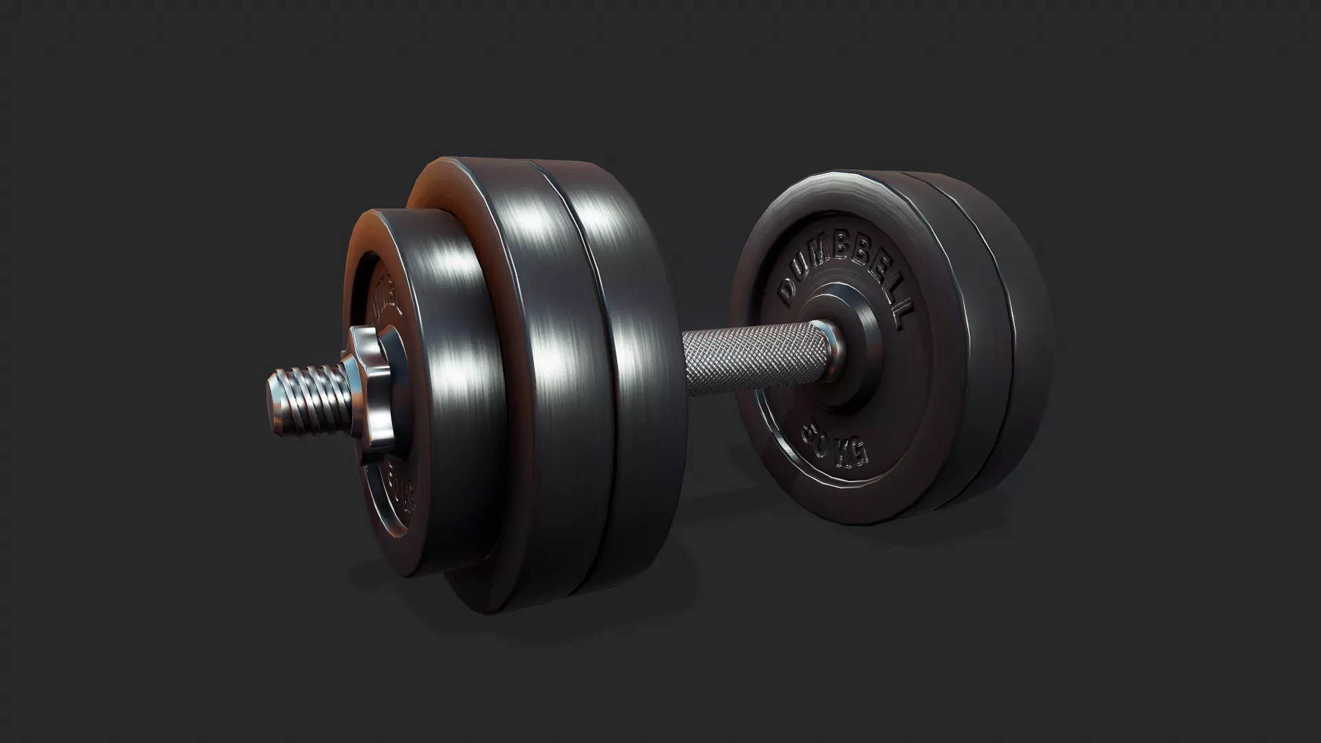 Dumbbell Weights - Tutorial Included Low-poly 3D model_0
