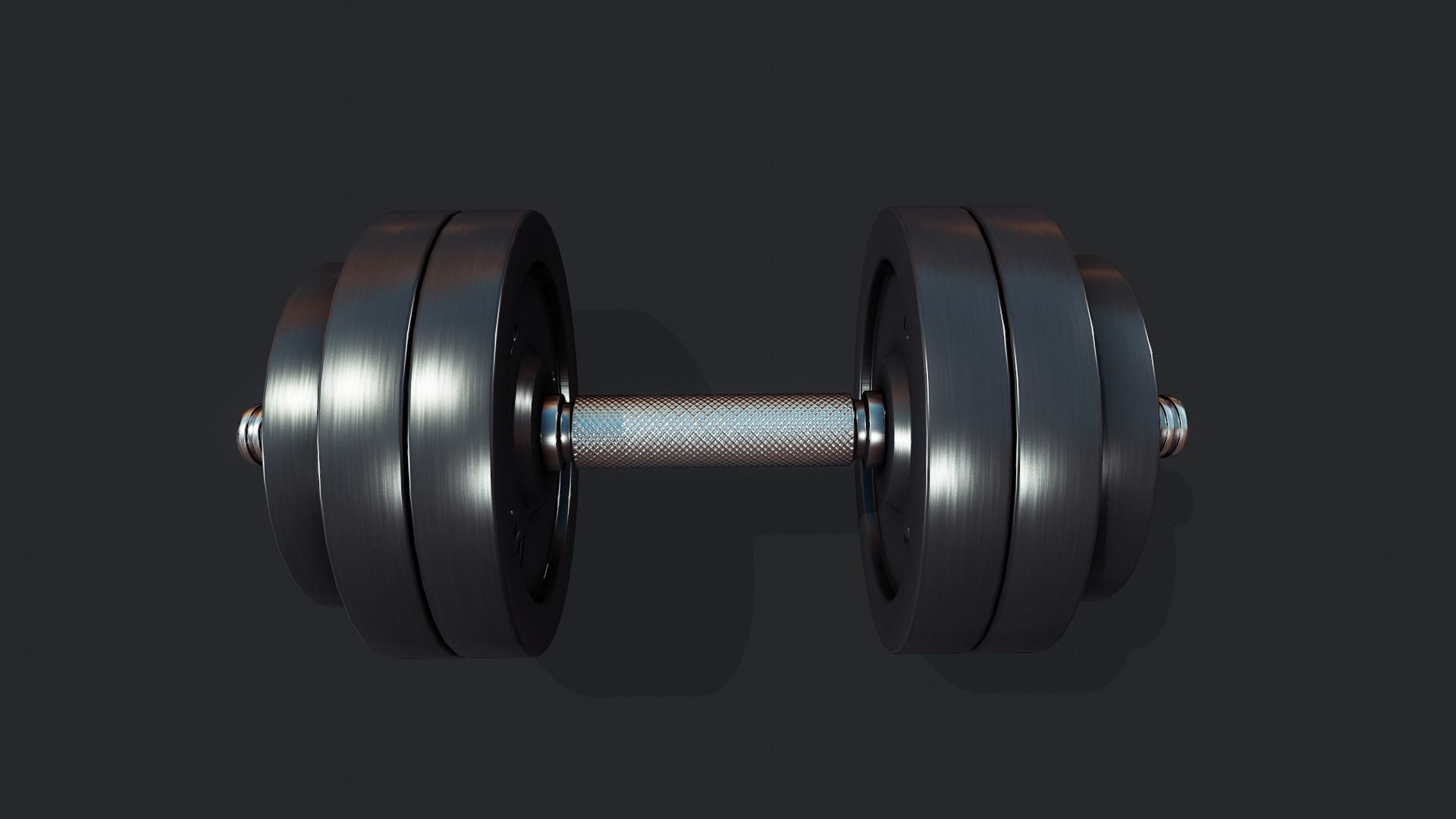 Dumbbell Weights - Tutorial Included Low-poly 3D model_6