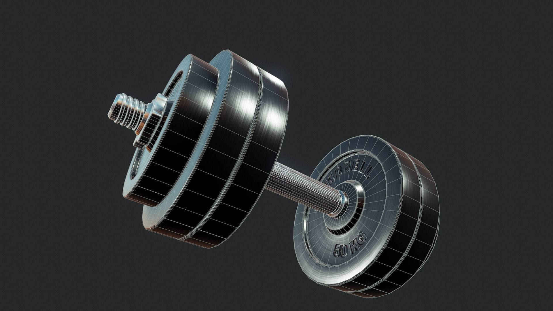 Dumbbell Weights - Tutorial Included Low-poly 3D model_9