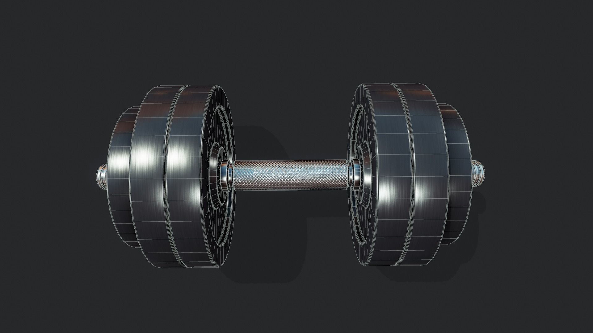 Dumbbell Weights - Tutorial Included Low-poly 3D model_7