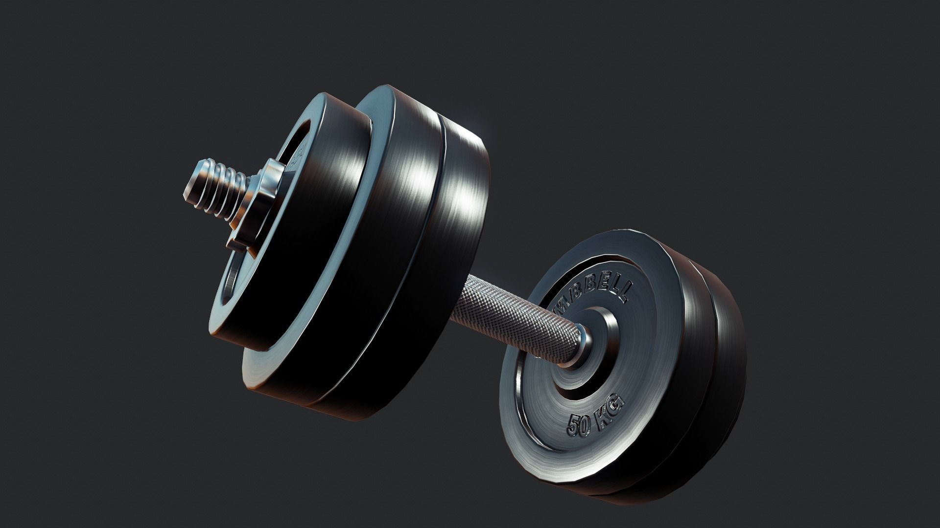 Dumbbell Weights - Tutorial Included Low-poly 3D model_8