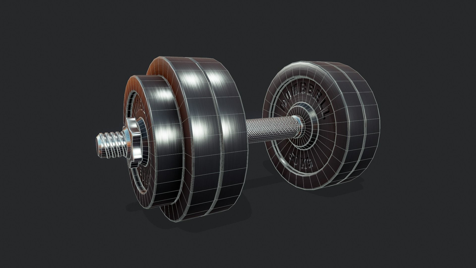 Dumbbell Weights - Tutorial Included Low-poly 3D model_3