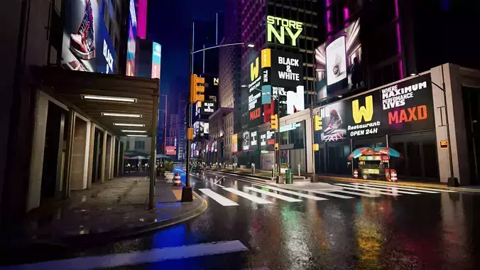 New York Night 3D model