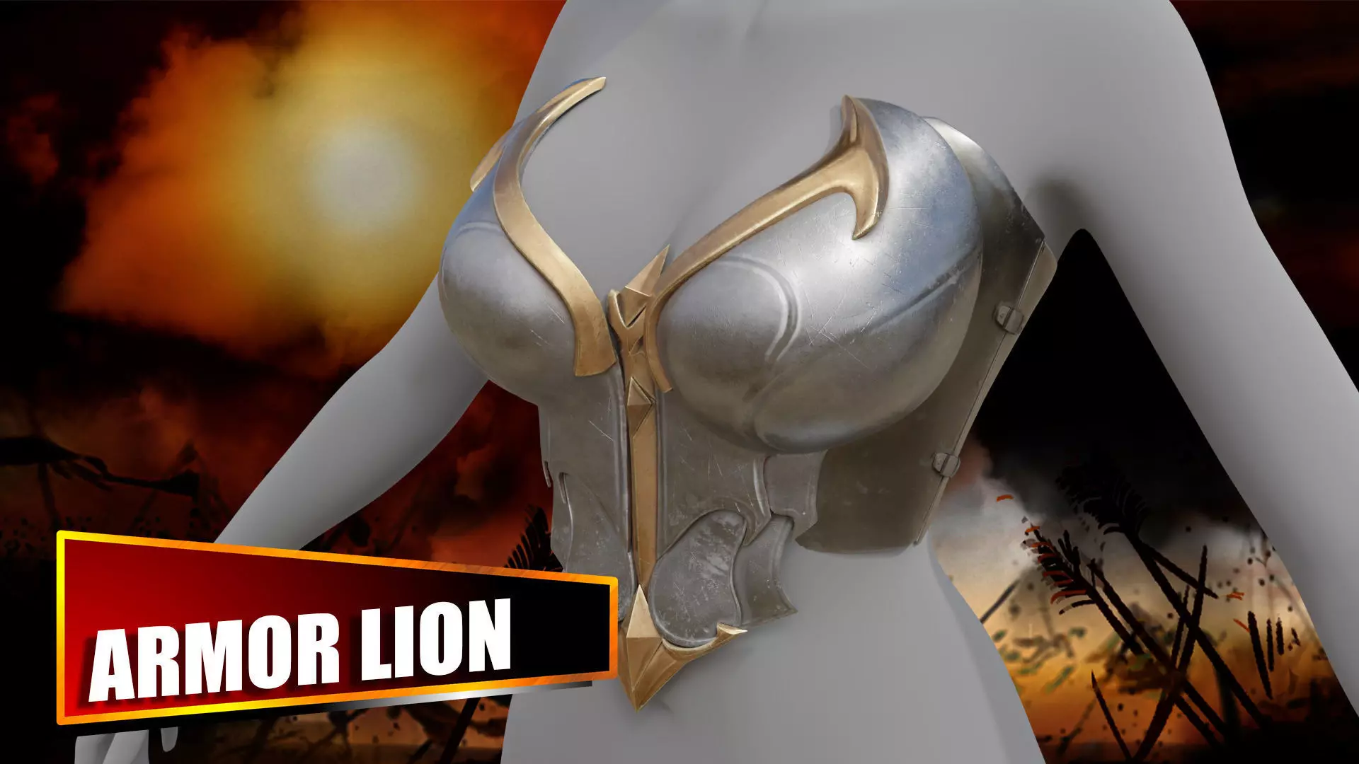 Breast Amor Lion for film and game 3D model_0