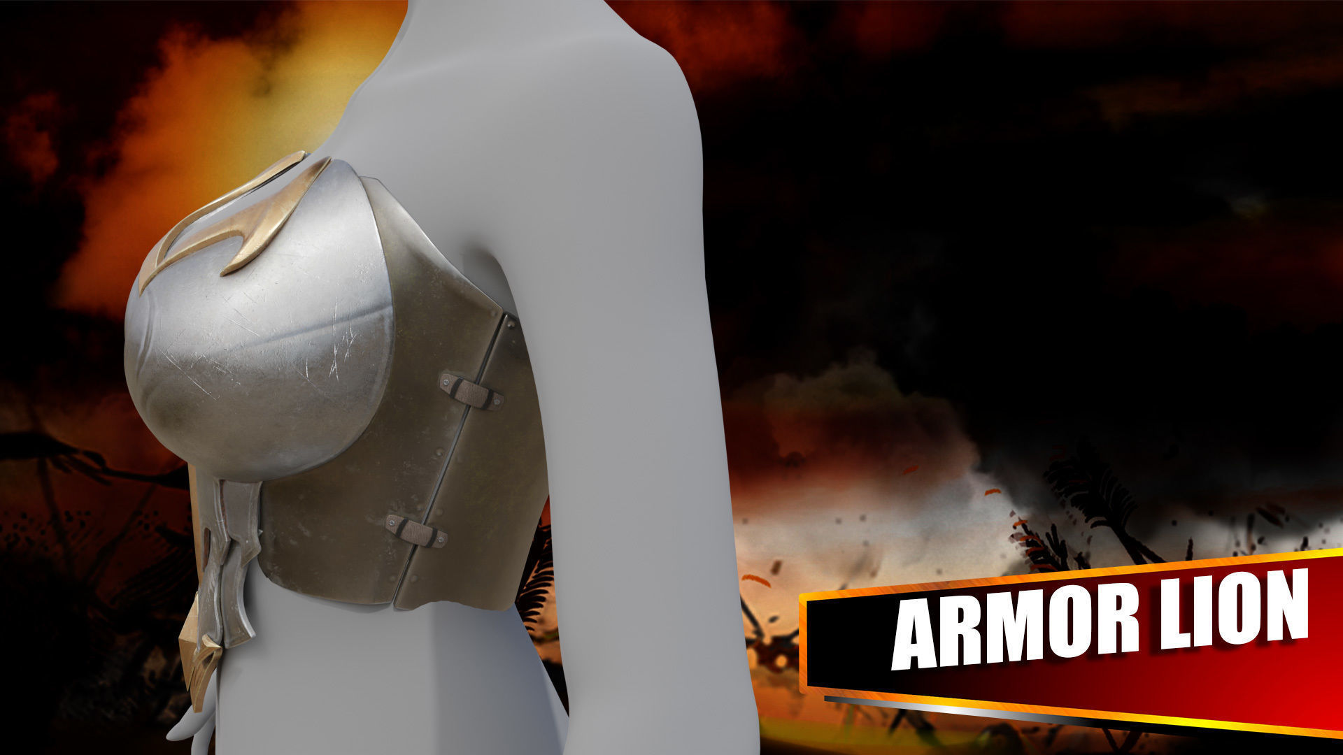 Breast Amor Lion for film and game 3D model_3