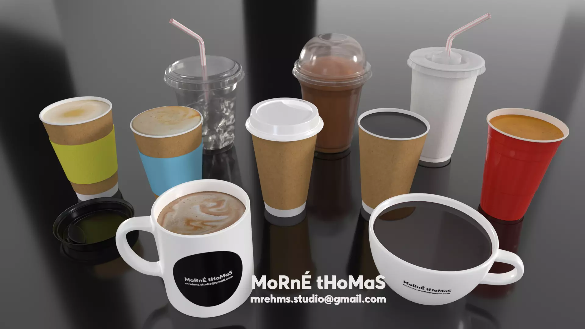 Various 3D Cups 3D model_0