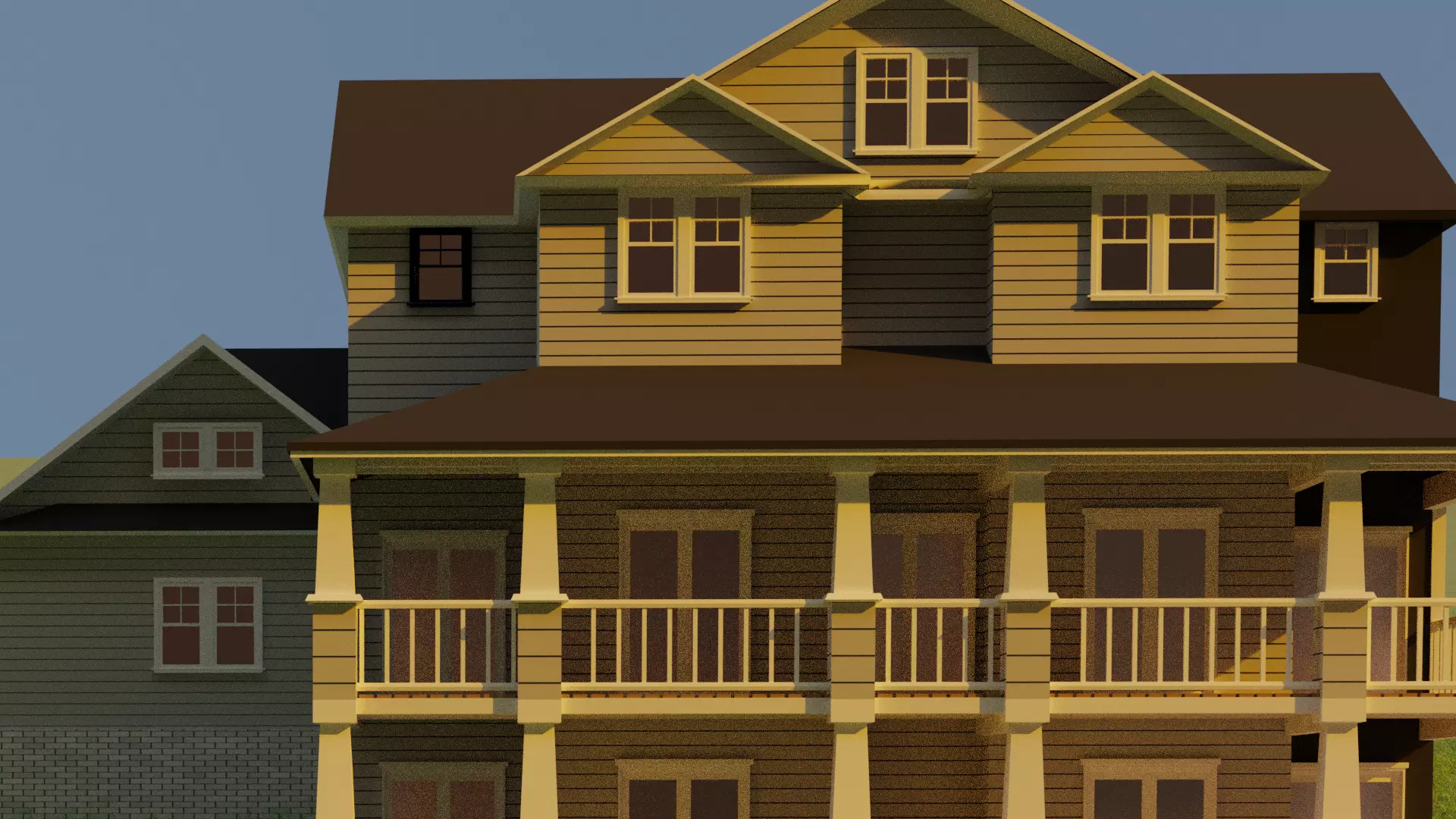 House on hill Free 3D model_0